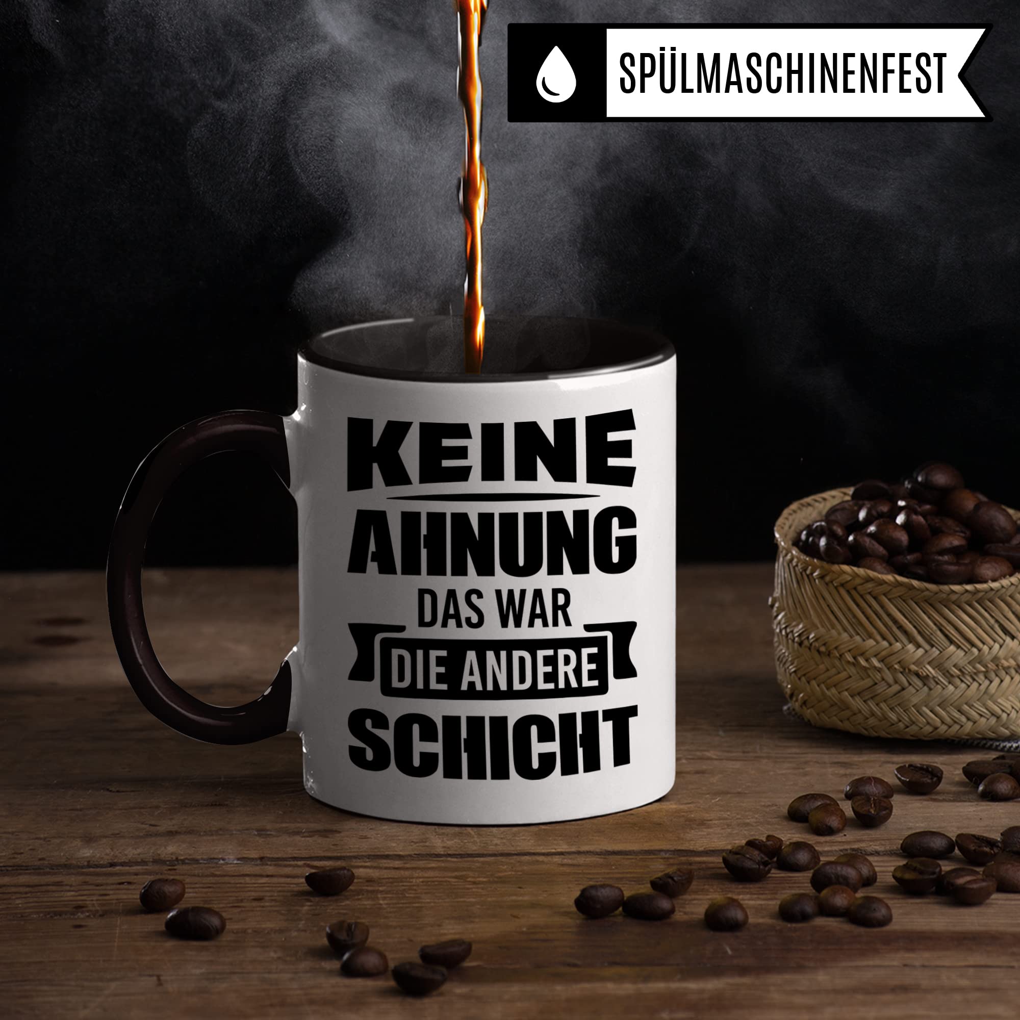 Schichtarbeit Tasse, Arbeit Kaffeetasse lustig, Job Geschenk für Schichtbetrieb, Kollegen Kaffeebecher Beruf Schicht Geschenkidee