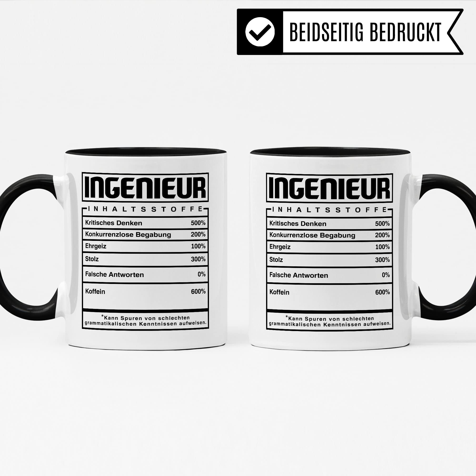 Ingenieur Tasse Geschenkidee Kaffeetasse Humor Witz Geschenk für Ingenieurberufe Kaffeebecher Kfz IngenieurBecher