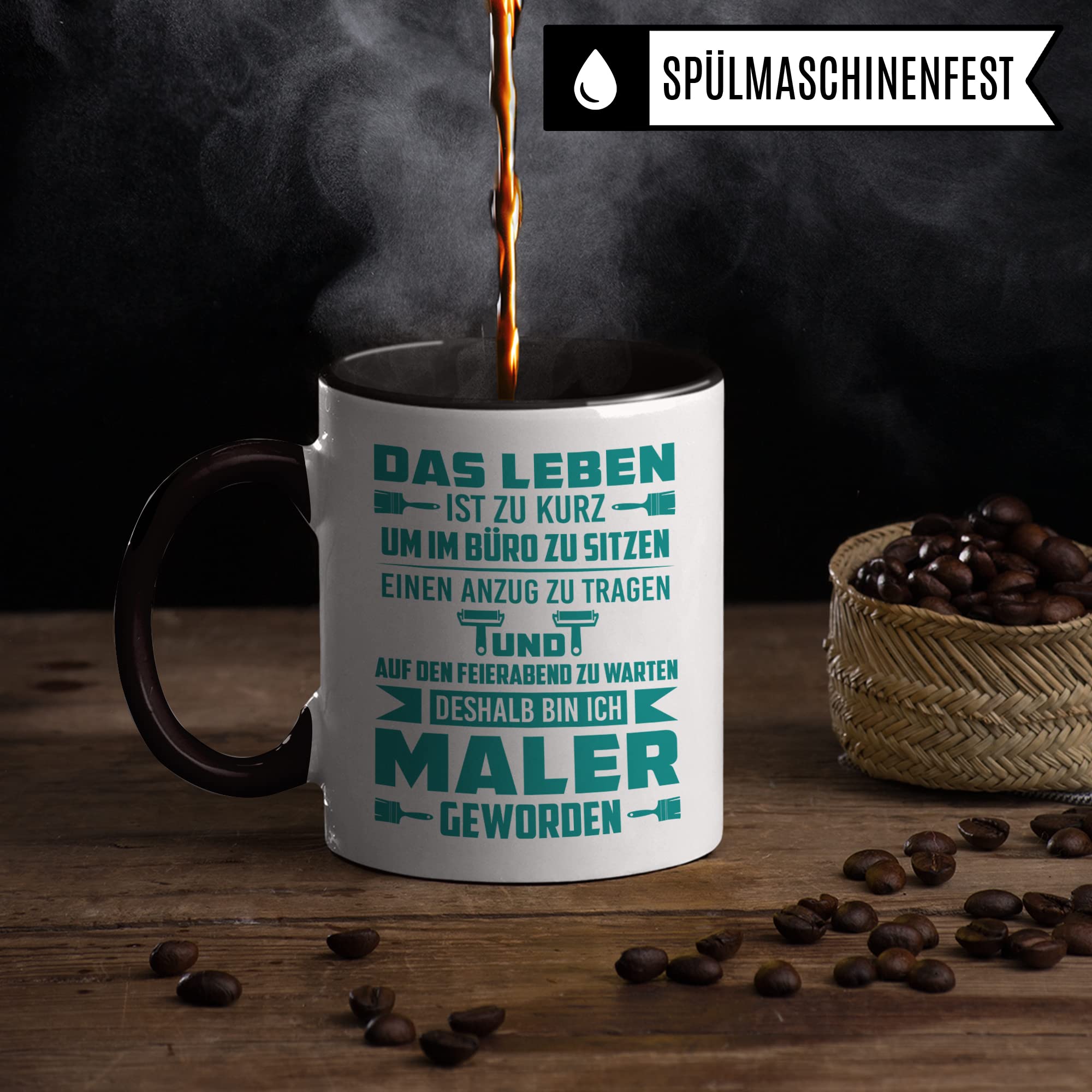 Maler Tasse, Malermeister Geschenkidee, Lackierer Tasse mit Spruch lustig, Malerin Geschenk, Kaffeetasse Malermeister Humor Witz Geschenk für Malerbetrieb, Kaffeebecher für Männer Frauen