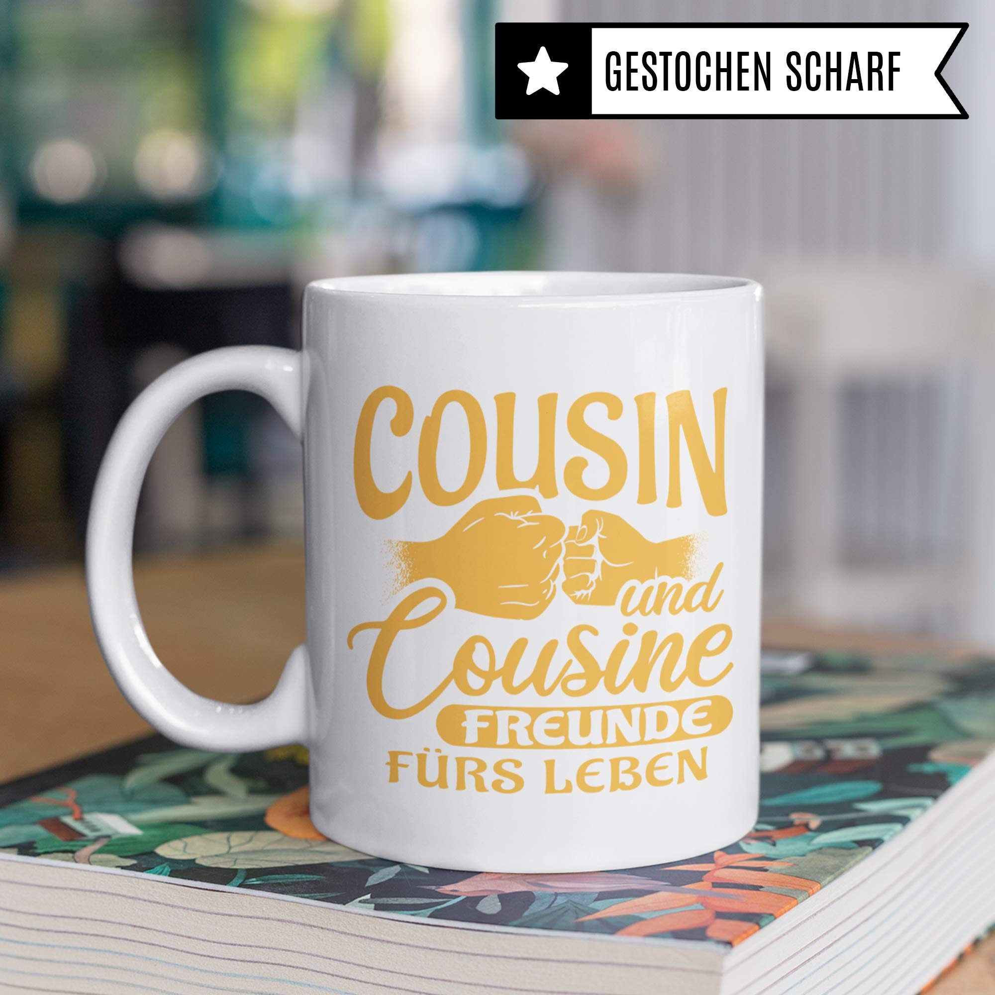 Pagma Druck Cousin & Cousine Tasse, Cousine Geschenkideen Couseng, Kaffeetasse Geschenk Cousine Becher, Kaffeebecher Familie Kusine und Kusin Spruch lustig