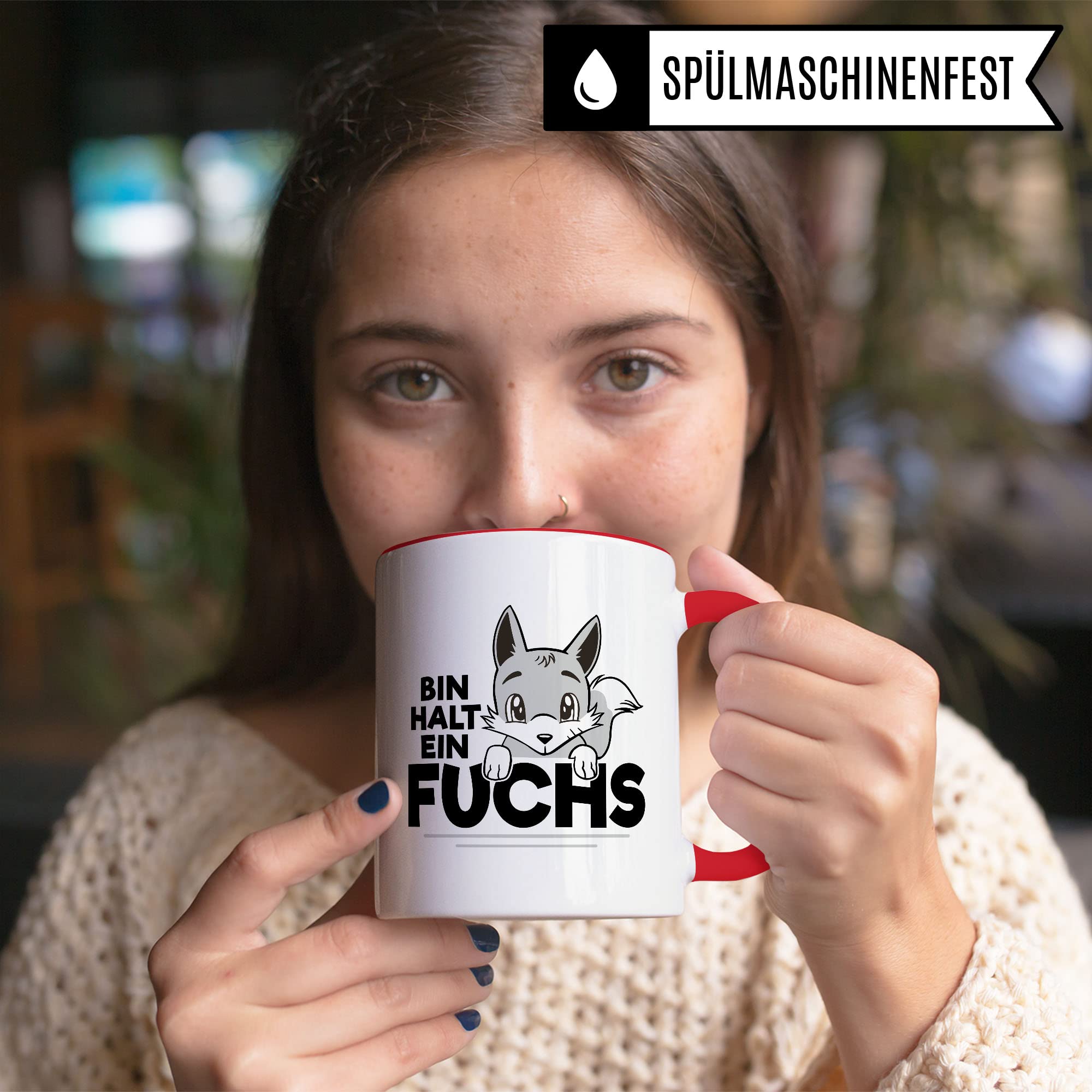 Fuchs Tasse, Bin halt ein Fuchs Spruch, Geschenk Schlaufuchs Besserwissen Schlaumeier, Fuchs-Motiv, Geschenk Kollegen Freund Freundin lustiger Fuchs Büro-Tasse