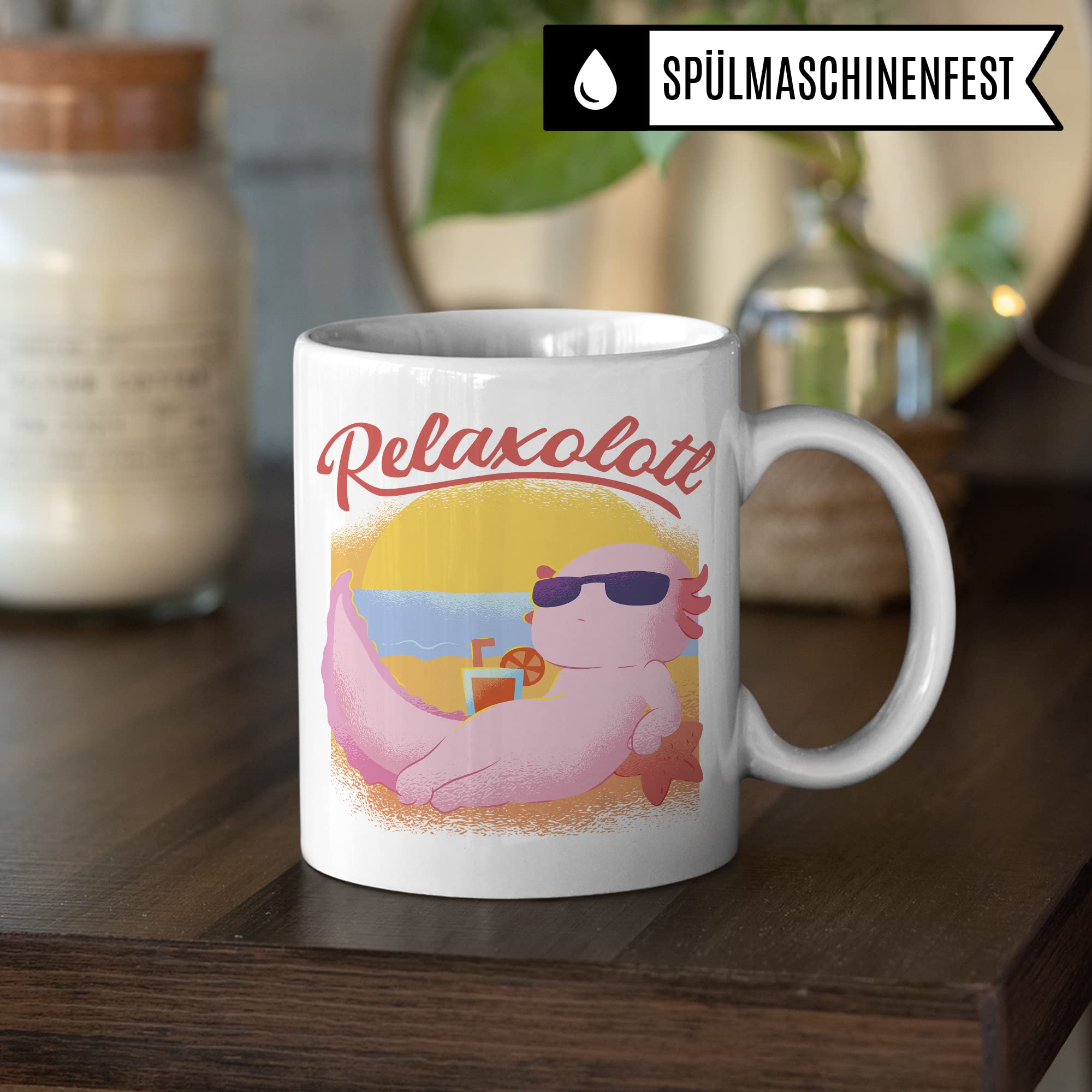 Tasse Axolotl Geschenk: Relaxolotl Motiv lustig Geschenk Kaffeetasse Männer Frauen Jungen Mädchen süß Kaffee-Becher