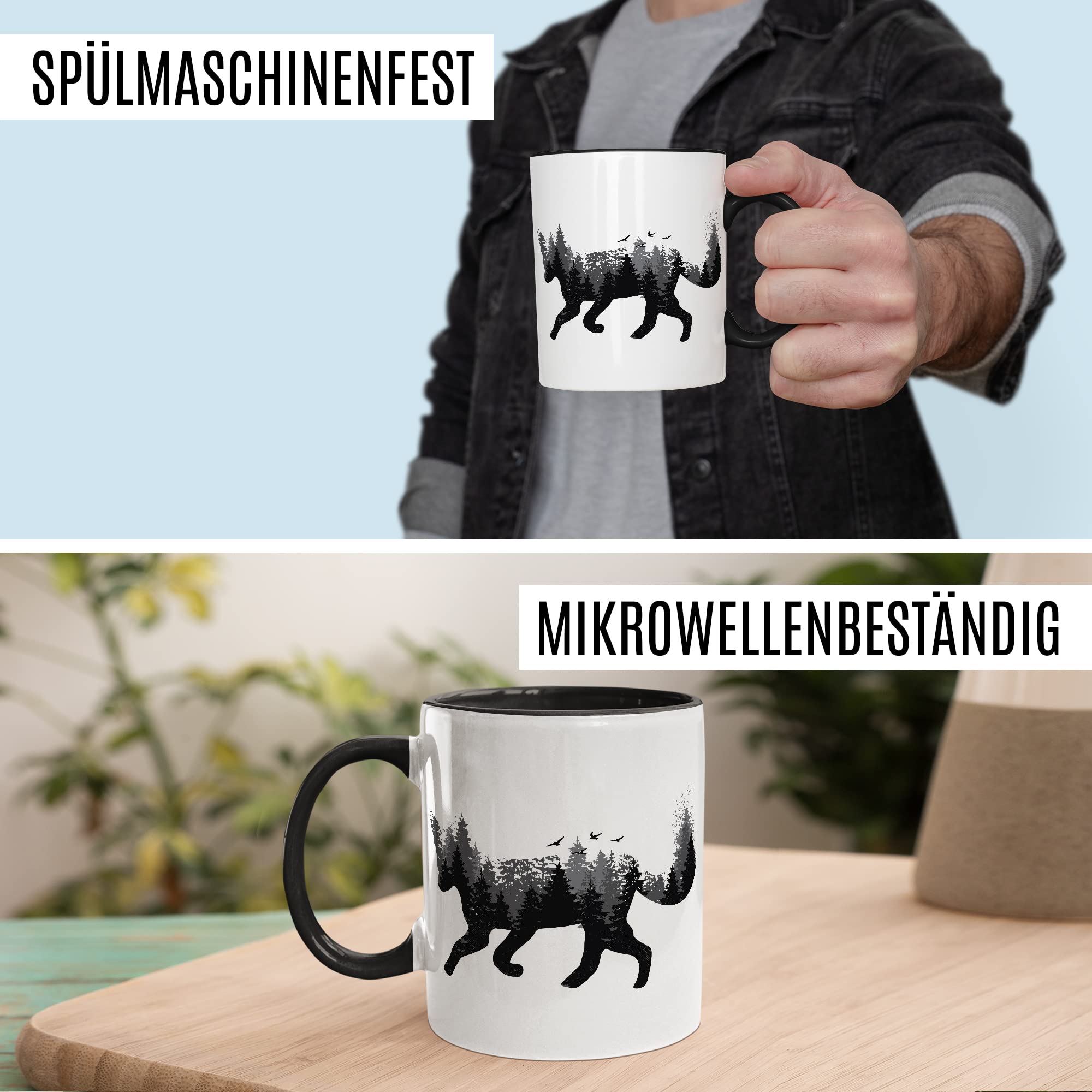 Tasse Fuchs hochwertiges Design, Geschenk Fuchs-Fans Motiv, Rotfuchs Geschenk-Idee Kollegen Freundin Freund Kaffeetasse, Fuchs Wald-Tiere Wald-Motiv Jäger Naturliebhaber Kaffee-Becher