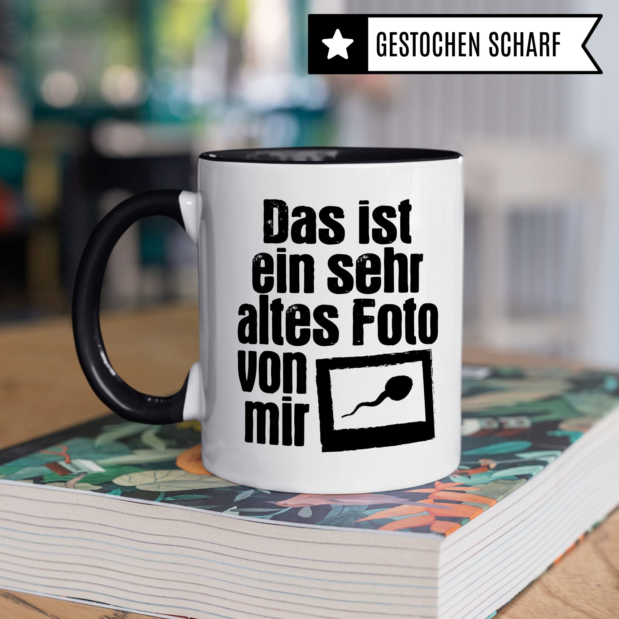 Lustige Tasse mit Spruch, Das ist ein sehr altes Foto von mir Spruch, Geschenk für Lehrer Kollegen Arbeiter, Kaffeetasse lustig, Sarkasmus, sarkastische Spruch Humor Witz Geschenkidee