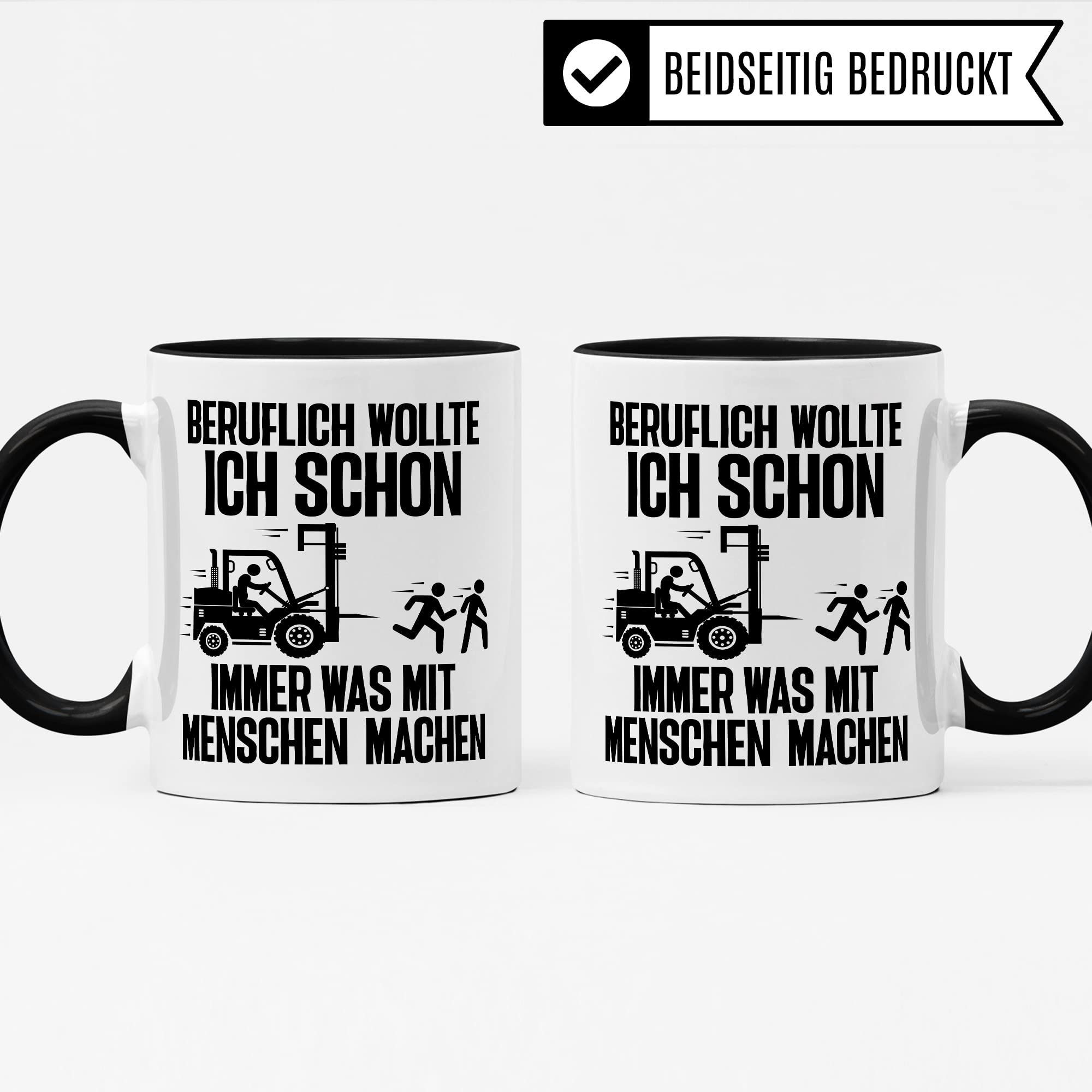 Lagerist Tasse mit Spruch lustig Staplerfahrer Geschenk Gabelstapler-Fahrer Kaffee-Becher böser Humor Kaffeebecher Lagerarbeiter Lagerlogistiker Geschenkidee