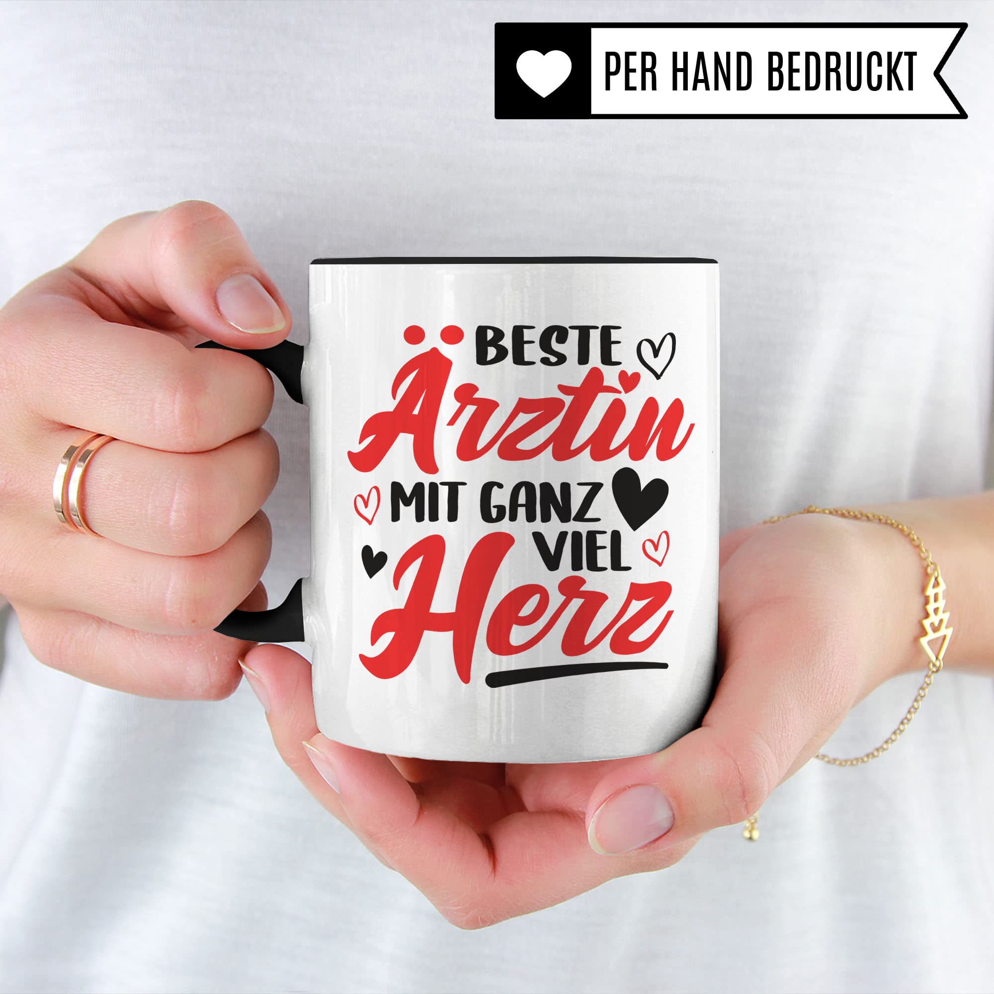 Ärztin Tasse, Beste Ärztin mit ganz viel Herz, Ärztin Geschenk Dankeschön Promotion Tasse schöner Spruch schönes Motiv Kaffeetasse Arzt Beruf, Geschenk für die besten Ärztin