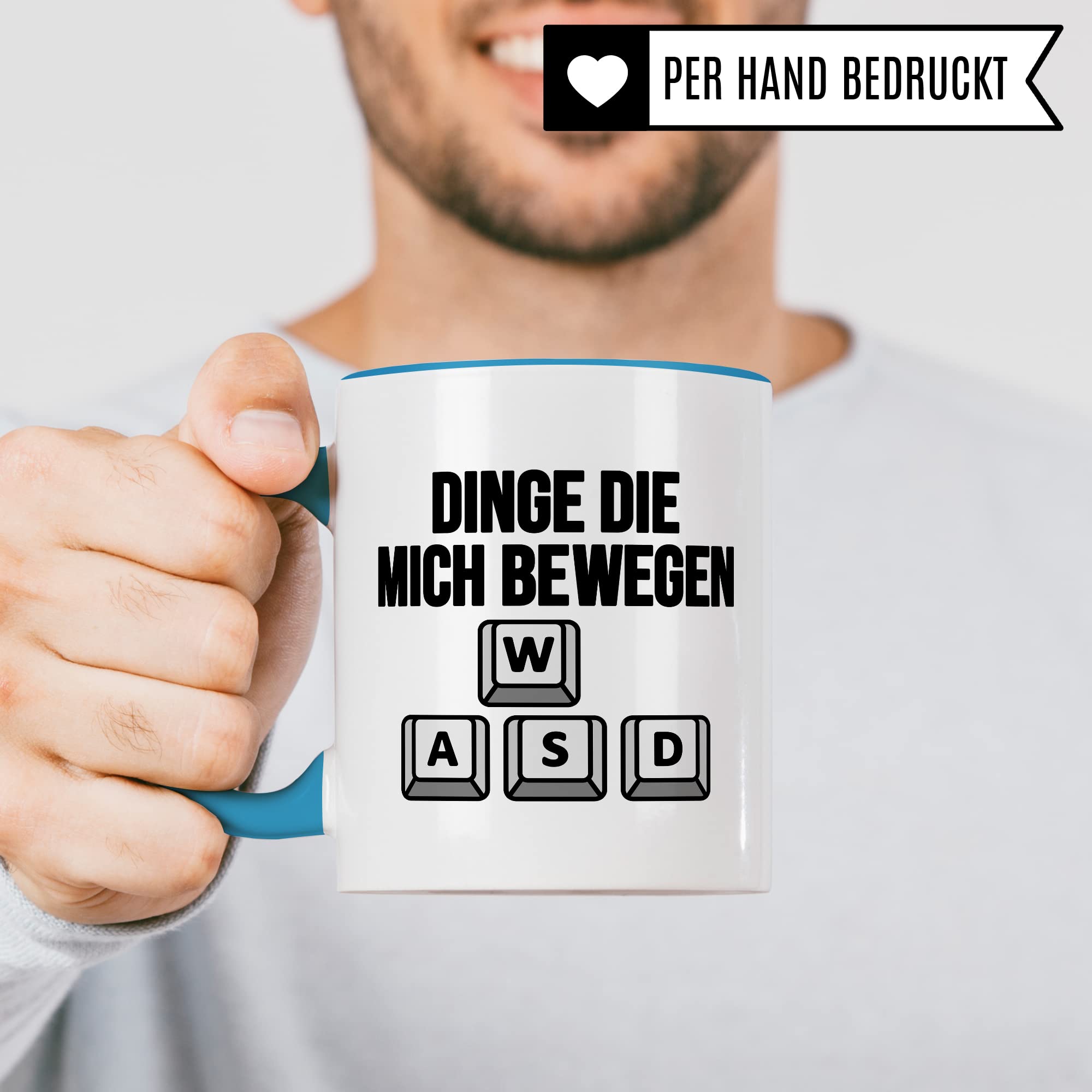 Gaming Tasse, Dinge die mich bewegen Kaffeetasse für Gamer Zocker Computerspieler Kaffee-Becher Geschenk Geschenkidee Nerd Teetasse mit Spruch lustig Gaming-Fans Computer-Spiele zocken