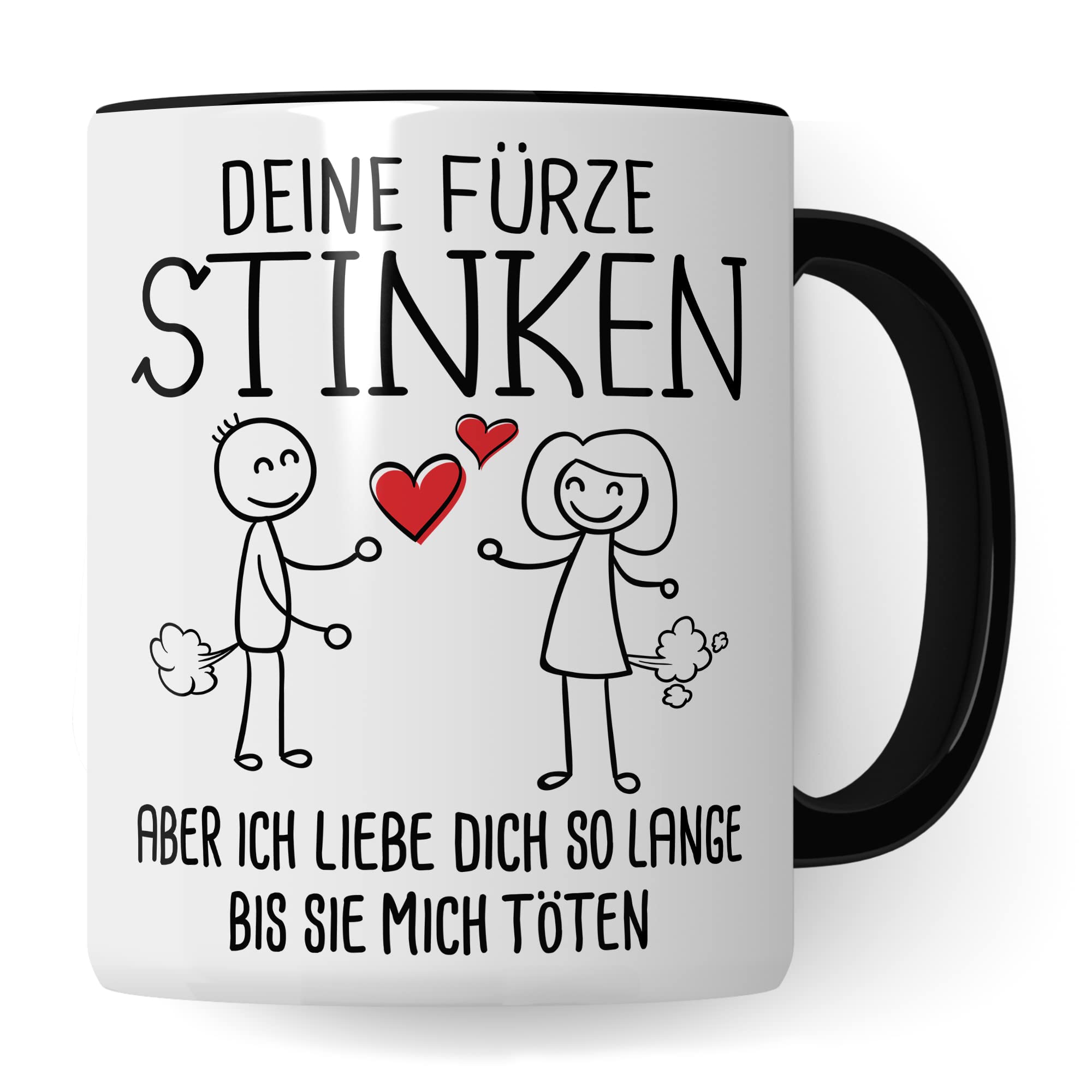 Tasse Fürze Geschenk, Deine Fürze stinken aber ich liebe dich solange bis sie mich töten Geschenkidee Ehemann Freund Partner Kaffee-Becher Kaffeetasse Tasse mit Spruch lustig