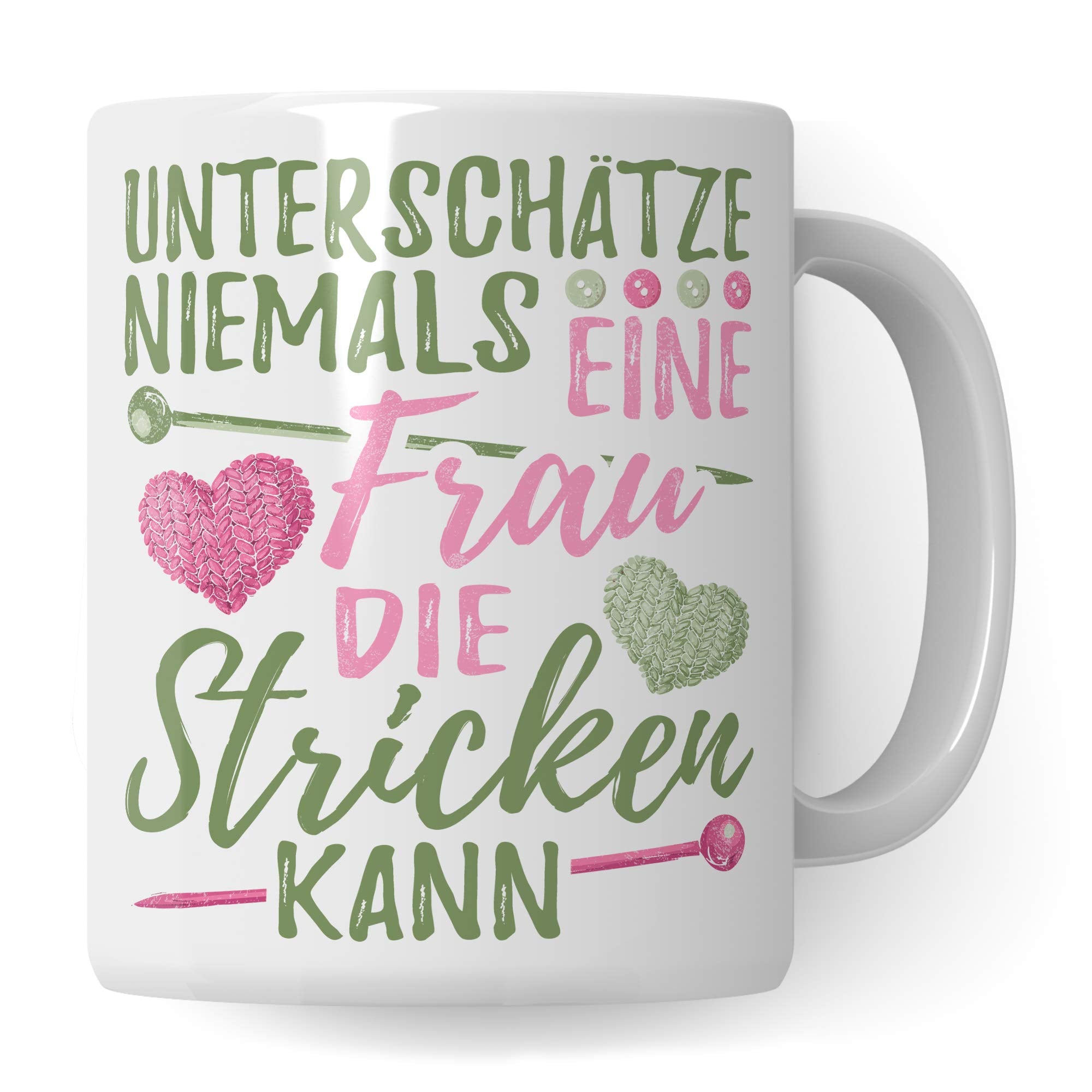 Pagma Druck Tasse Stricken Spruch - Strickerin Geschenk Kaffeetasse Häkeln Geschenkidee - Stricken Nadeln Becher