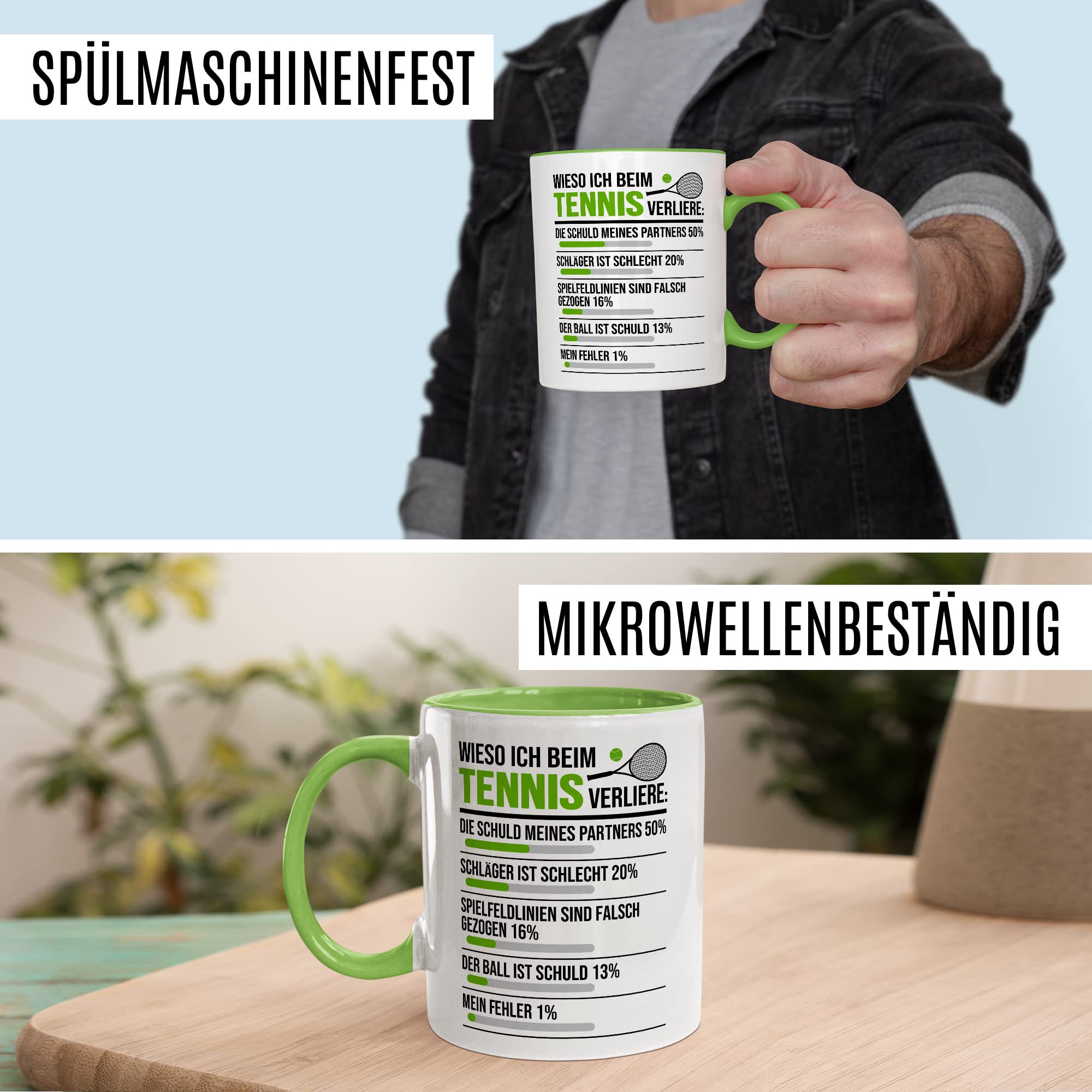 Tennis Tasse, Wieso Ich beim Tennis verliere Tennis-Spruch, Geschenk Tennisspieler Tennis-Spielerin, Tennisprofi Tennisliebhaber, Geschenkidee Kaffeetasse Kollegen Spielpartner