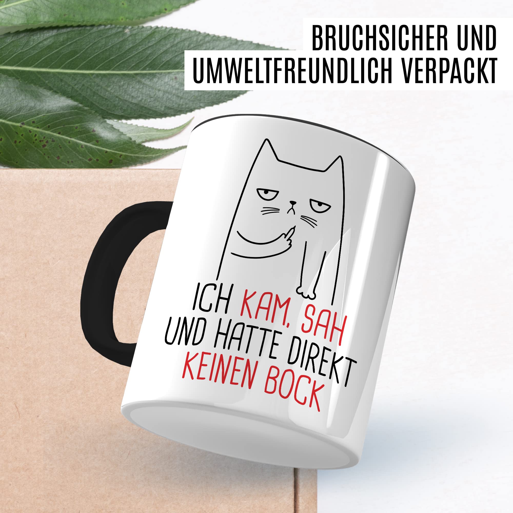 Tasse Humor Geschenk, Ich kam sah und hatte direkt kein Bock Geschenkidee Kaffee-Becher Kaffeetasse Tasse mit Spruch lustig Witztasse Teetasse Humorvoll