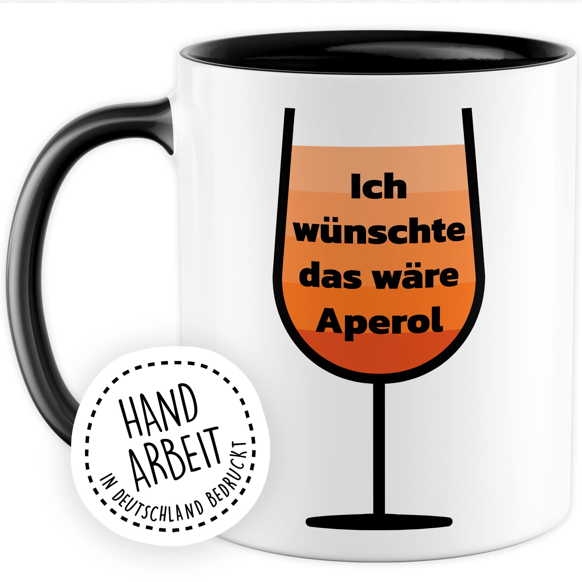 Aperol Tasse Sommer Geschenk Kaffeetasse mit lustigen Spruch Pfeil und Frauen Geschenkidee Spritzer Kaffeebecher Teetasse