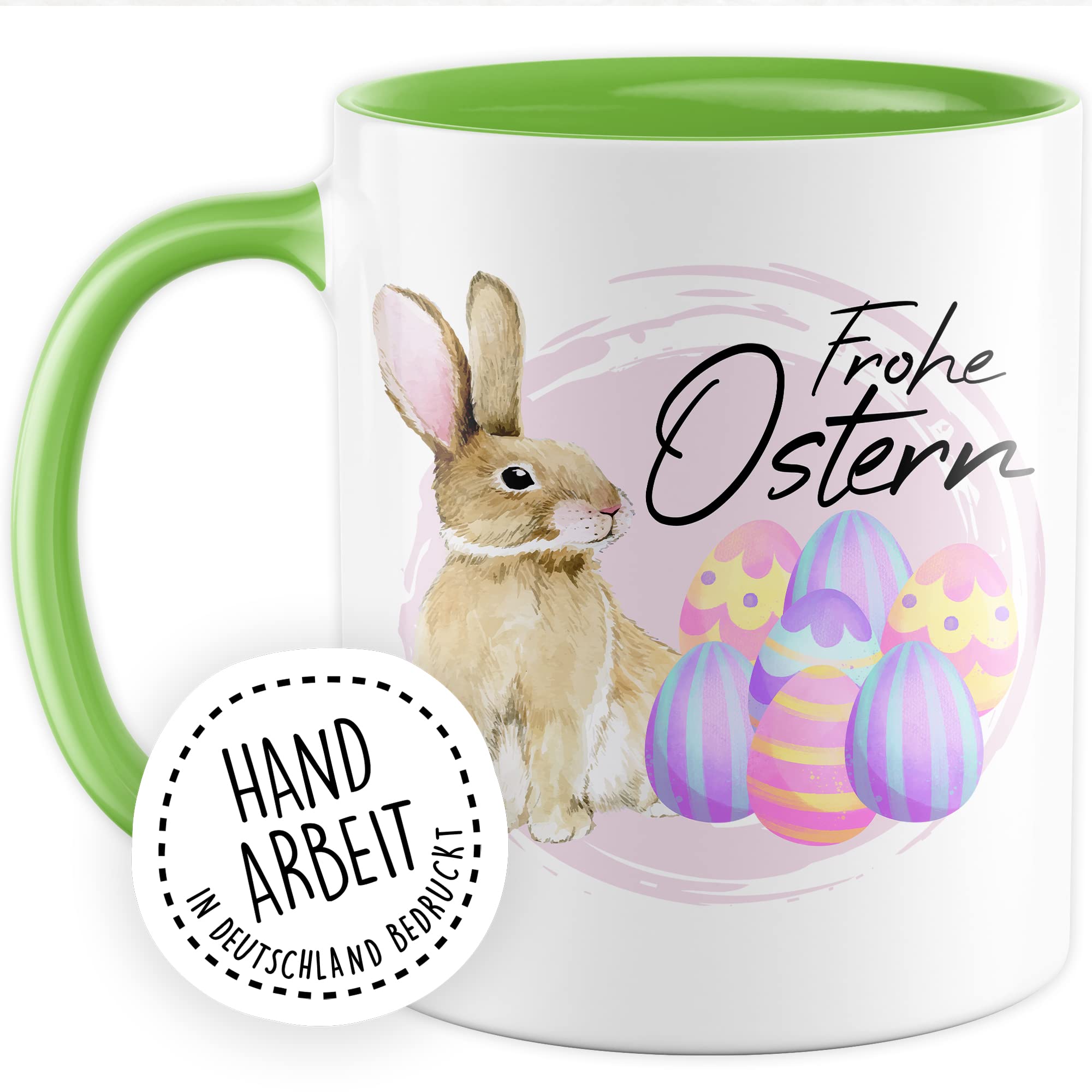 Ostern Tasse Geschenk, Frohe Ostern Geschenkidee Kaffeetasse mit Spruch Ostergeschenk Ostersonntag Kaffee-Becher Teetasse Grüße Mitbringsel