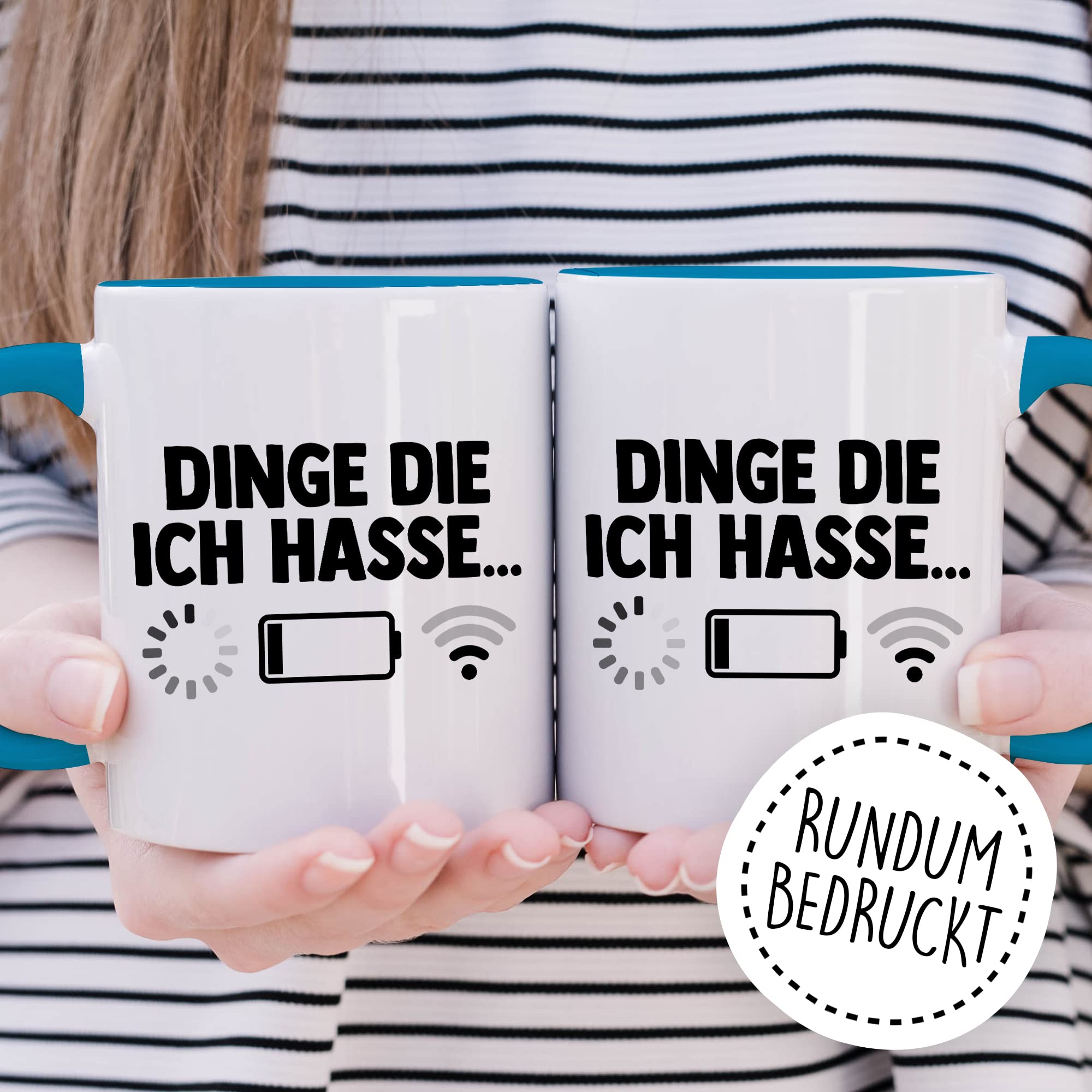 Dinge die ich hasse Tasse Schlechter Empfang Geschenkidee Kaffeetasse Wlan Akku Geschenk für Teenager Kaffeebecher Teen Becher