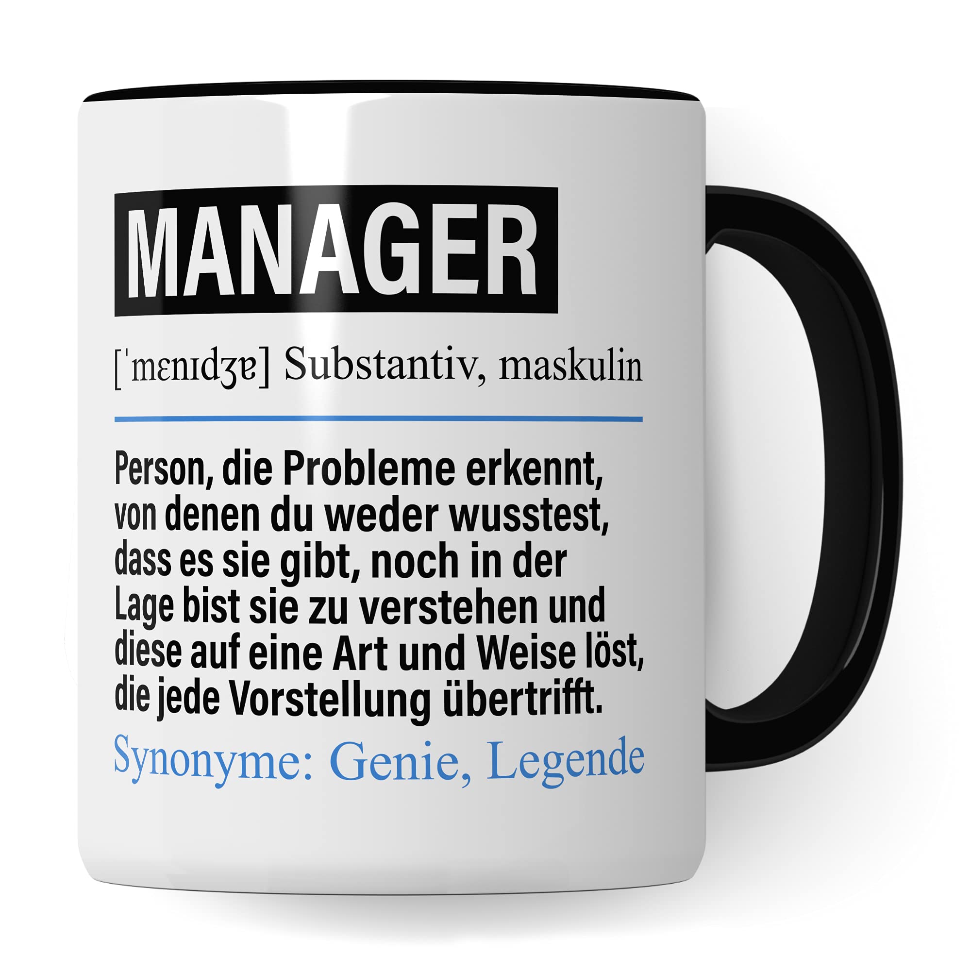 Manager Tasse lustig, Manager Geschenk Beruf, Spruch Management Geschenkidee, Kaffeetasse Beruf Kaffeebecher Teetasse Becher