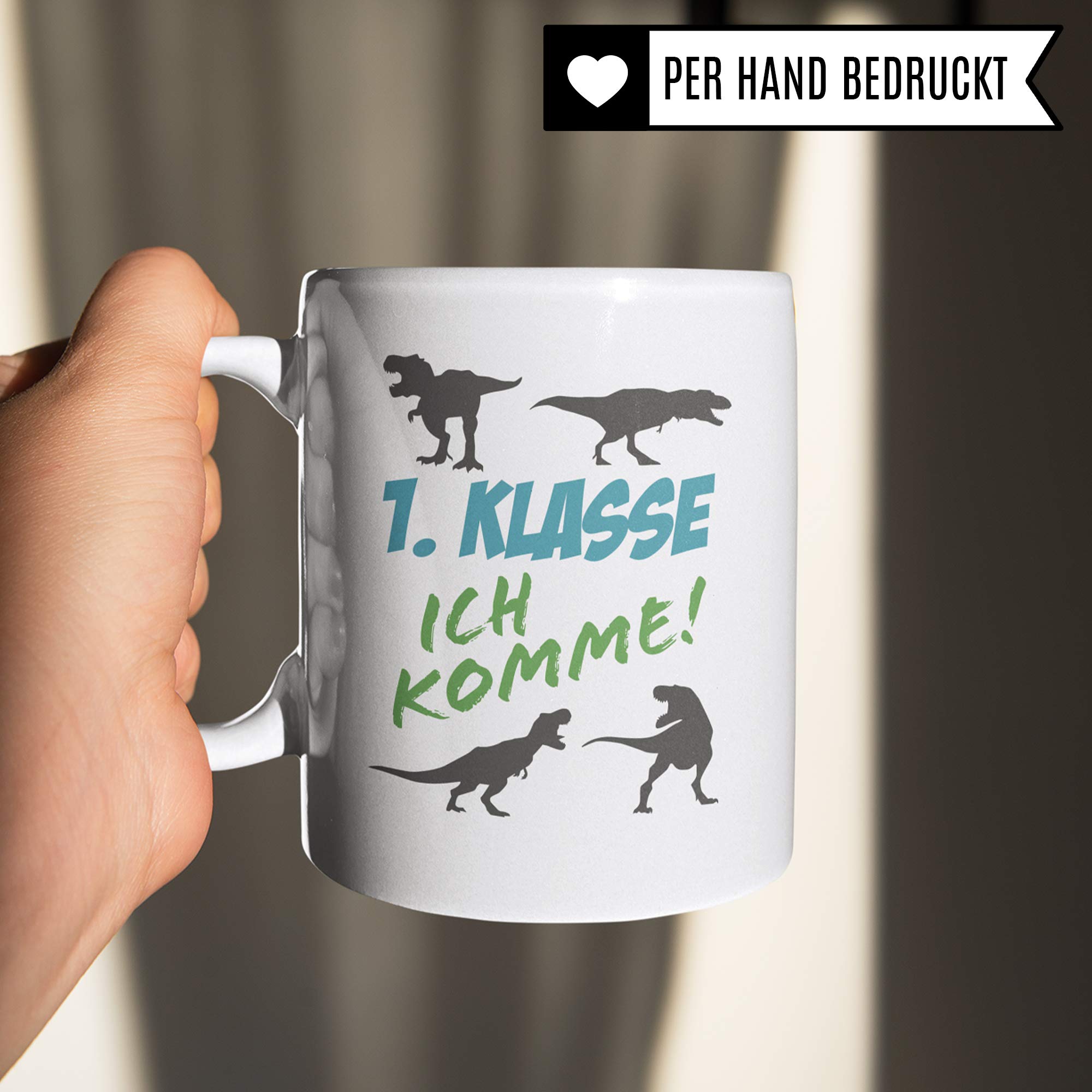 Pagma Druck 1. Klasse Geschenk Tasse, Einschulung, Einschulung Junge Schulbeginn Schulanfang Becher, Einschulungsgeschenke Schulkind, Erster Schultag Deko Kakaotasse Dino Dinosaurier