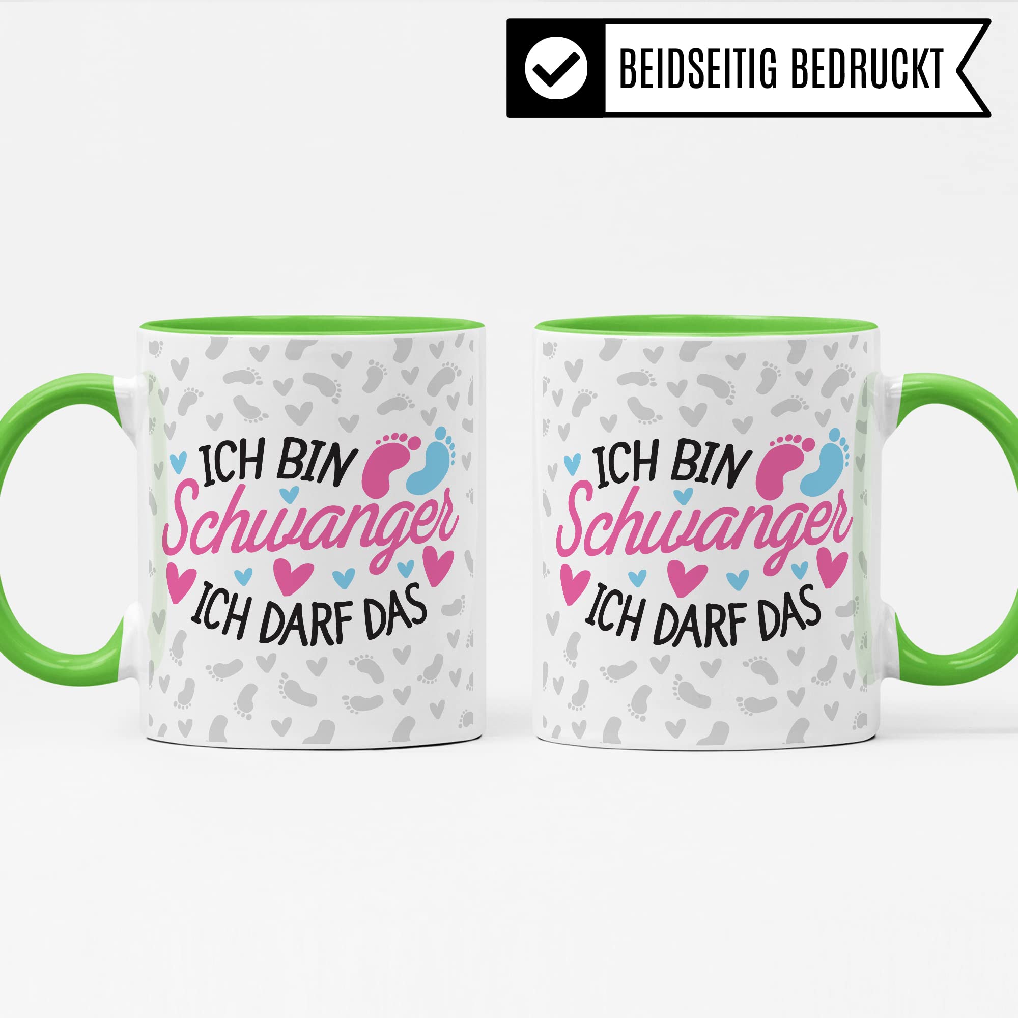 Schwangerschaft Tasse - Ich bin Schwanger Ich darf das - Geschenk für Schwangere schöner Spruch Geschenkidee werdende Mutter Kaffee-Becher