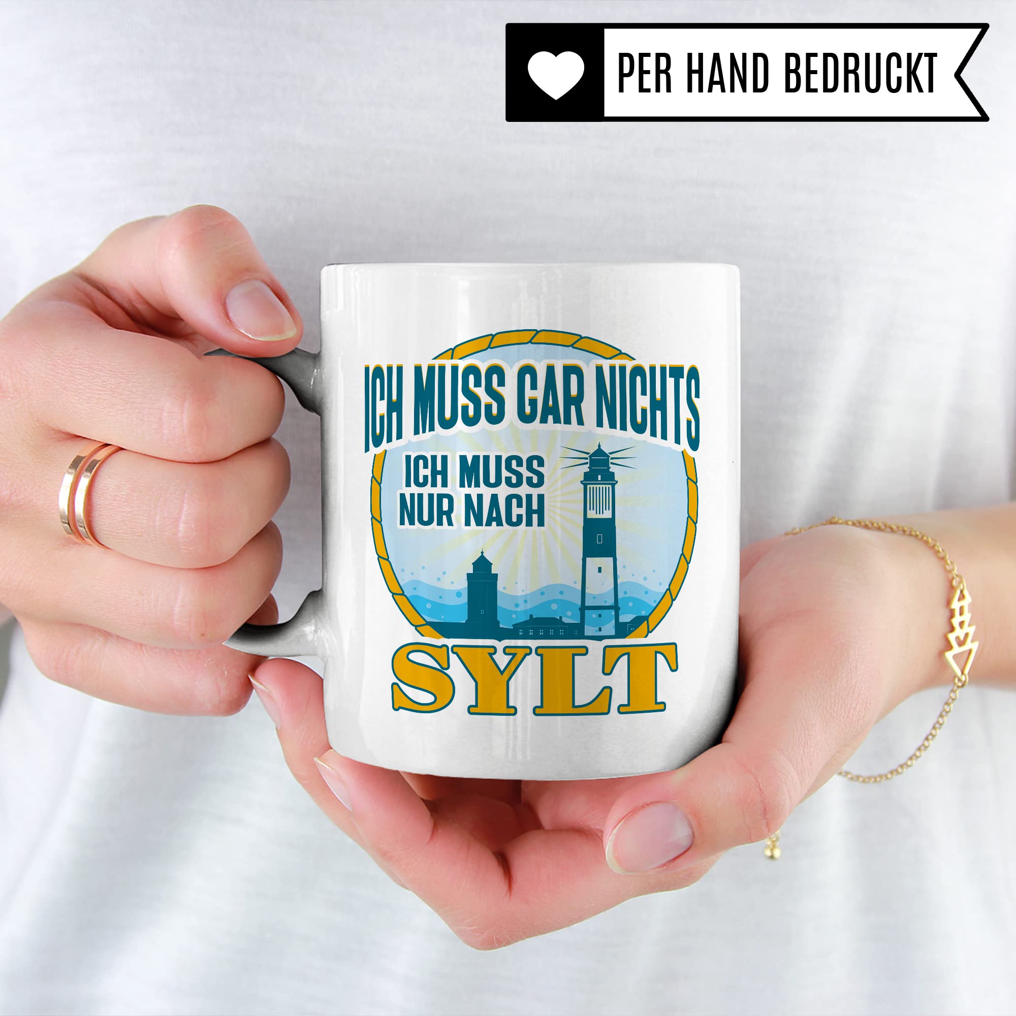 Tasse Sylt-Liebe mit Spruch Kaffee-Tasse Kaffee-Becher Geschenkidee für Syltliebhaber Geschenk Syltfan Tasse Insel Sylt lustig