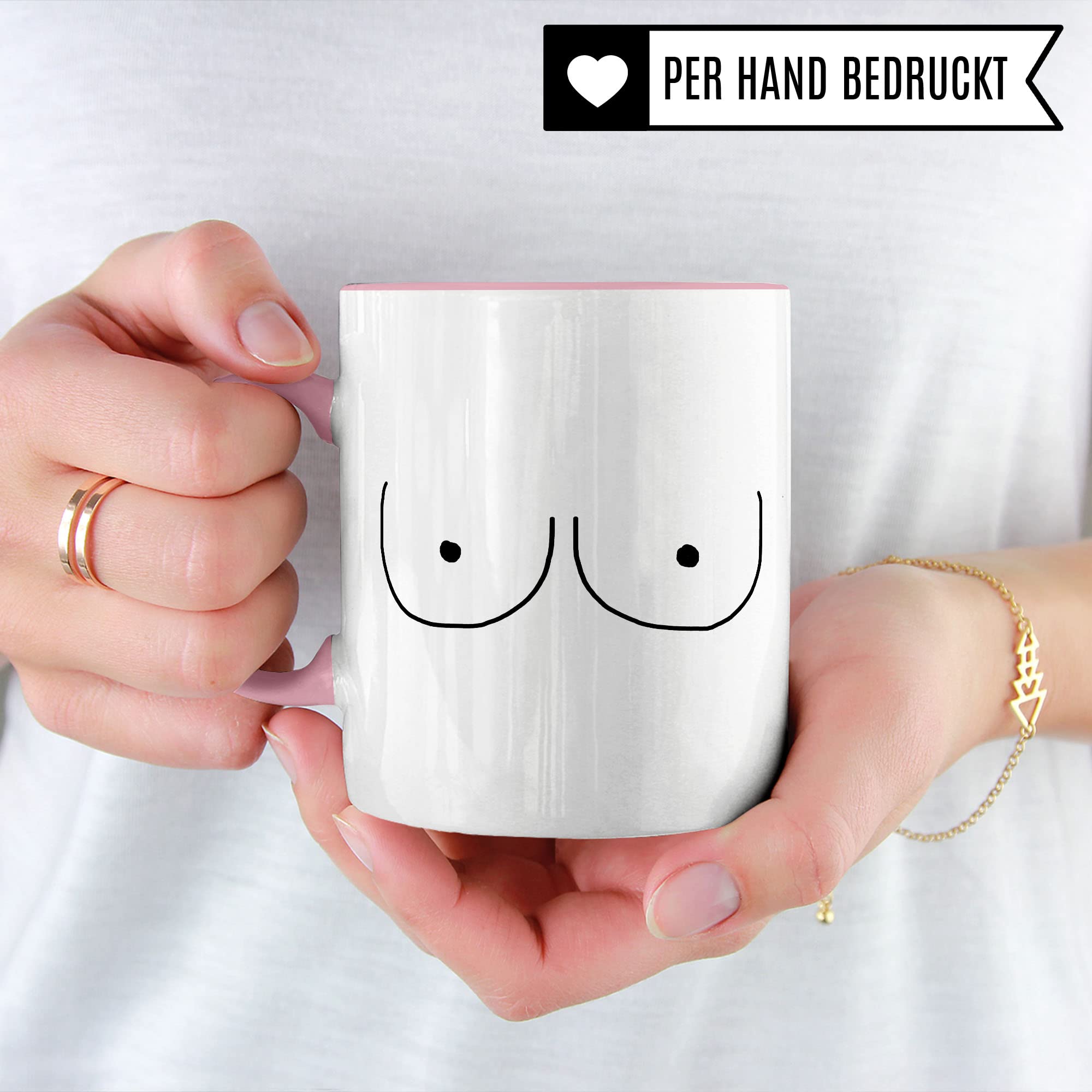Tasse mit Brüsten Feminismus Geschenk Freundin Kaffeebecher Kaffeetasse Humor Witz Geschenkidee für Feministin Brust Teetasse