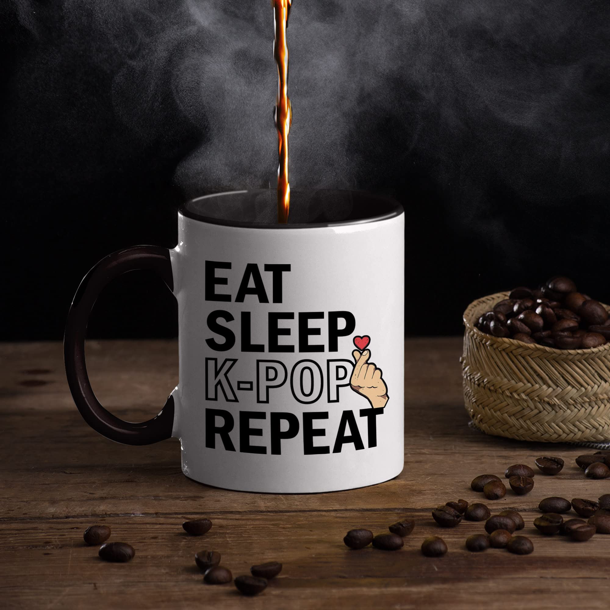 K-Pop Tasse Geschenkidee, Kpop Kaffeebecher mit Spruch lustig, Kaffeetasse Humor Witz Geschenk für Korean Pop Fans, Südkorea Becher