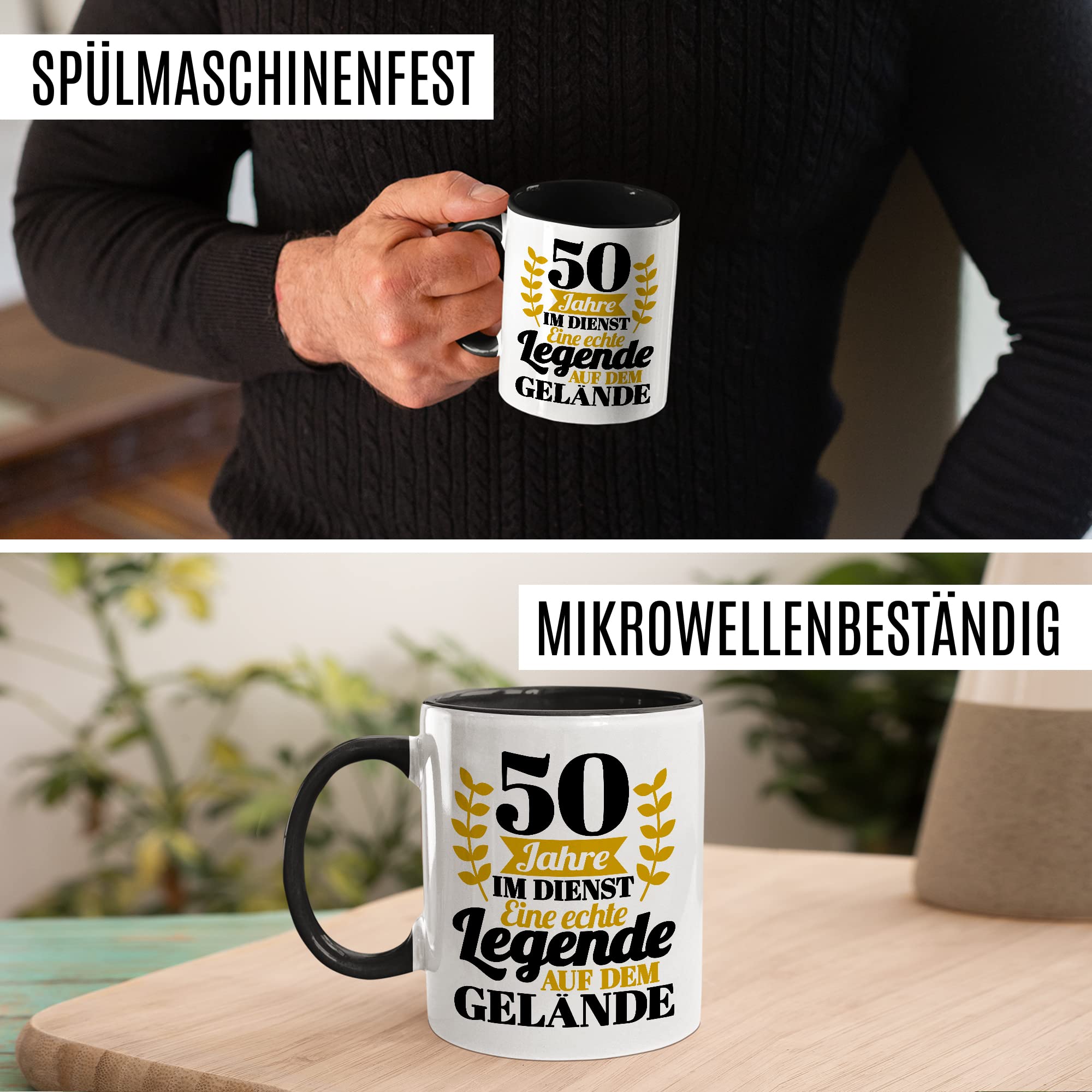 Tasse Dienstjubiläum Geschenk, 25 Jahre im Dienst - Eine echte Legende Geschenkidee Kollegen Kaffee-Becher Kaffeetasse Tasse mit Spruch Firmenjubiläum Arbeitsjubiläum Büro-Geschenk