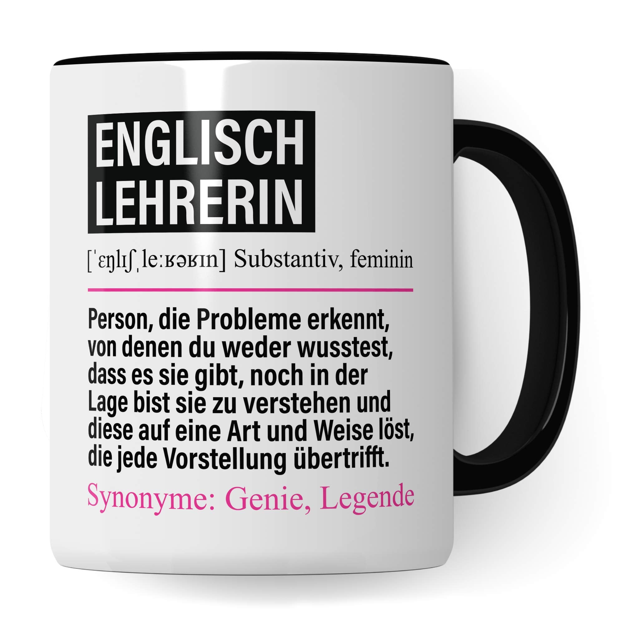 Pagma Druck Tasse Englischlehrerin lustig, Englischlehrerin Geschenk, Spruch Englisch Lehrerin Kaffeebecher Geschenkidee, Kaffeetasse Beruf Unterricht Teetasse Lehramt Schule Becher