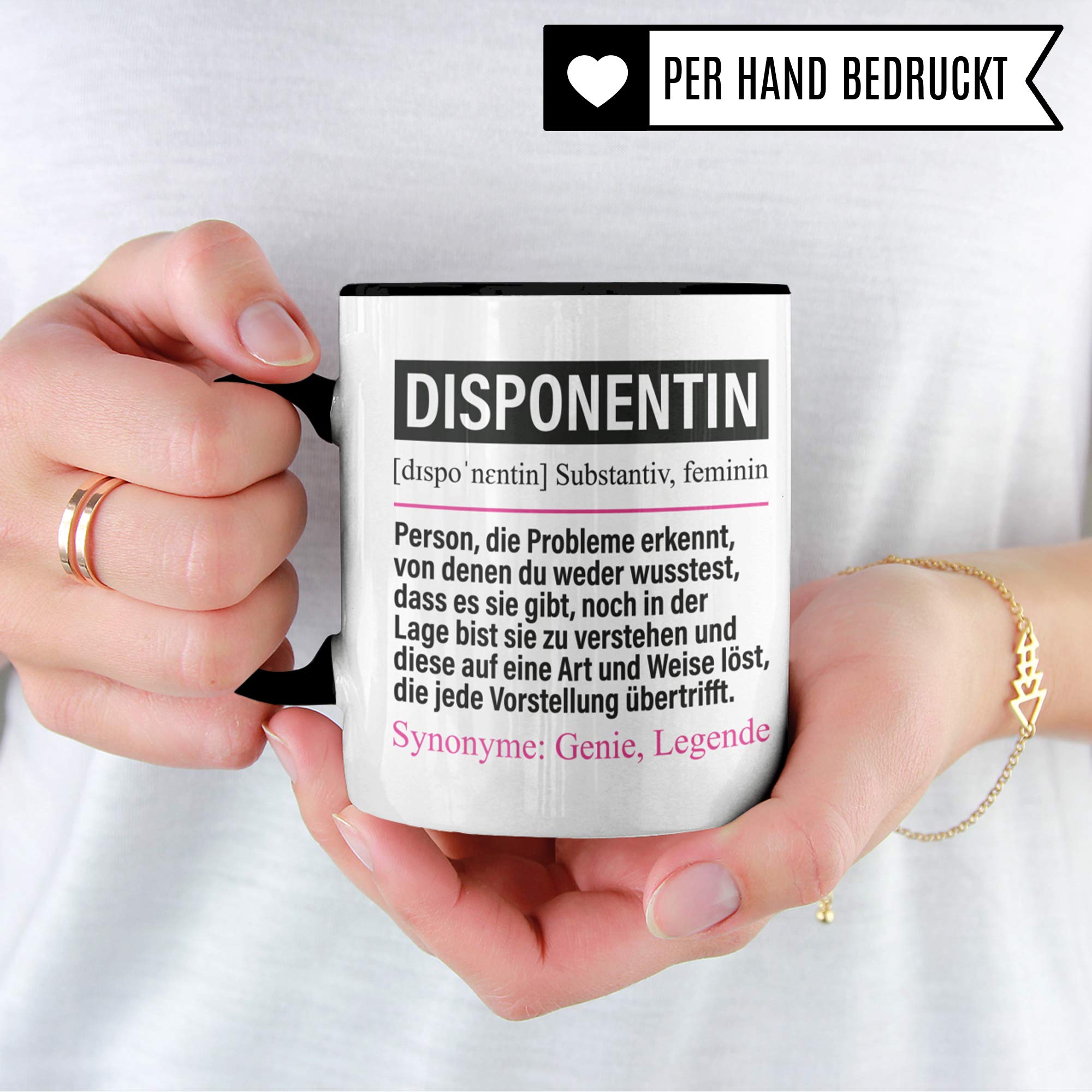 Pagma Druck Tasse Disponentin lustig, Beruf Disponentin Geschenk, Spruch Disposition Kaffeebecher Geschenkidee, Kaffeetasse Frauen Teetasse Becher