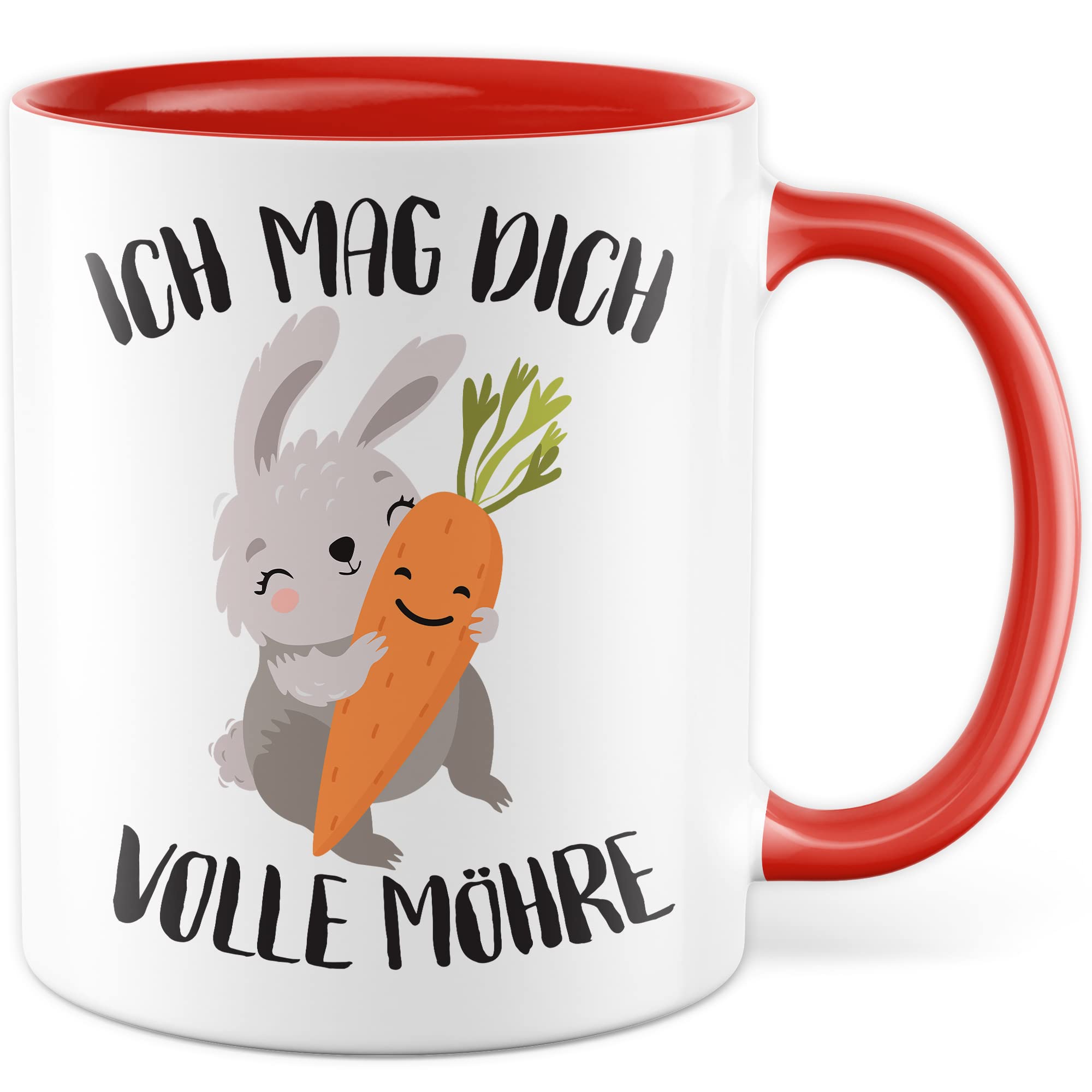 Süße Tasse Liebe Kaffeetasse Für Partner Geschenk Freundin Geschenkidee Freund Kaffee-Becher Mag dich volle Möhre Spruch Motiv süß Hase