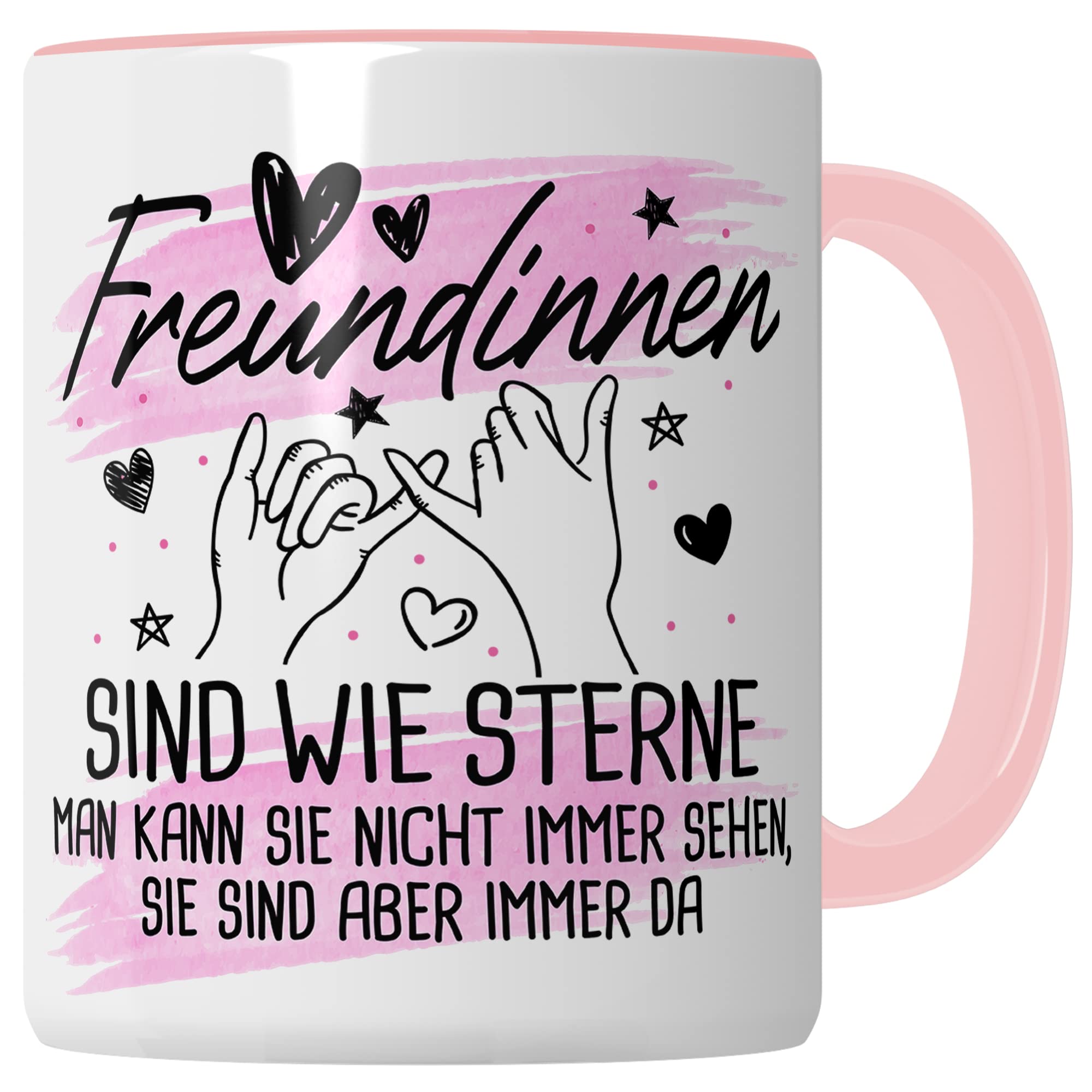 Freundin Tasse Freundinnen Kaffeetasse Freundschaft Kaffee-Becher Frauen Beste Freundin Geschenk-Idee Sterne immer da