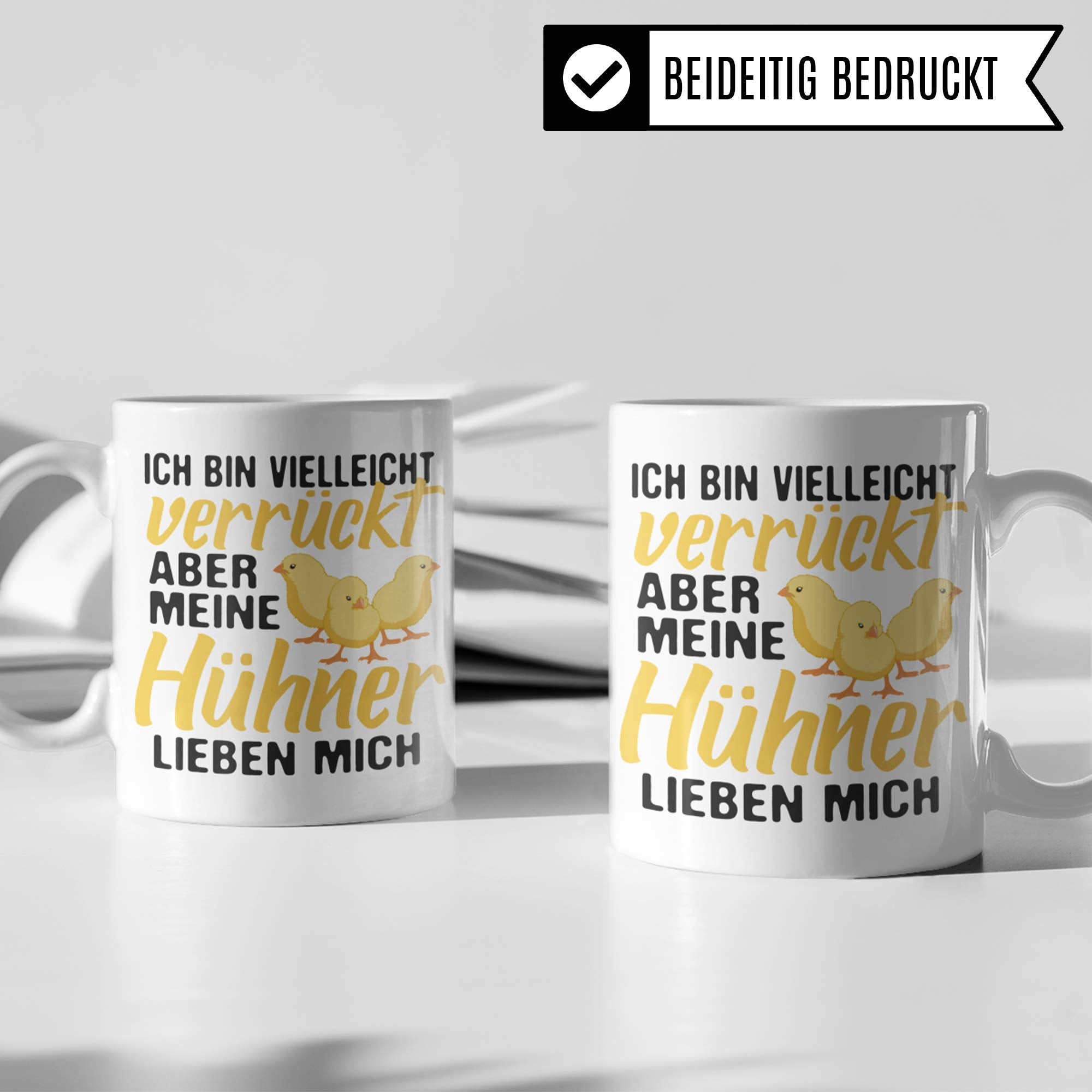 Pagma Druck Tasse Hühner Geschenk | Huhn Becher Geschenkidee | Kaffeetasse Küken Hühnerhalter Spruch Hühnerstall Motiv Kaffeebecher