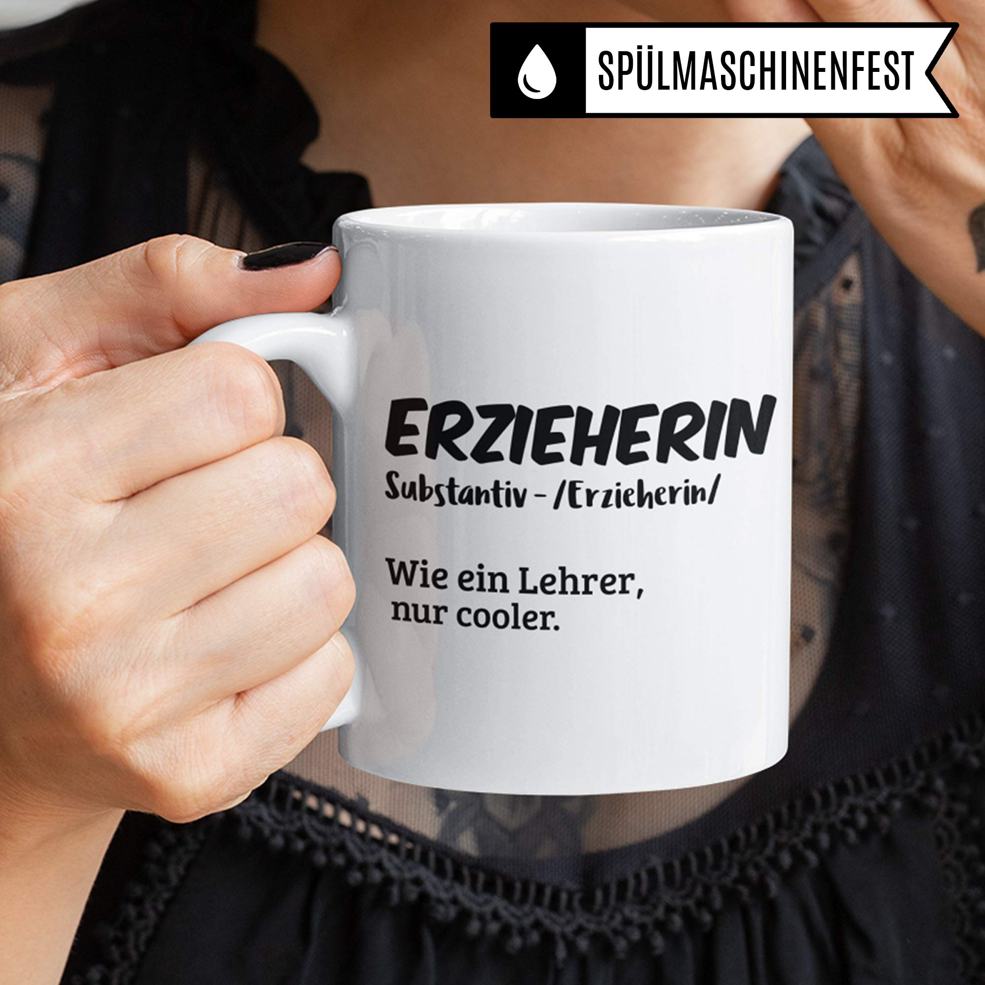 Pagma Druck Erzieherin Tasse, Geschenk für Erzieher zum Abschied, Kindergarten Abschiedsgeschenk Erzieherin Kita, Kindergärtnerin Becher Geschenkidee Kaffeetasse