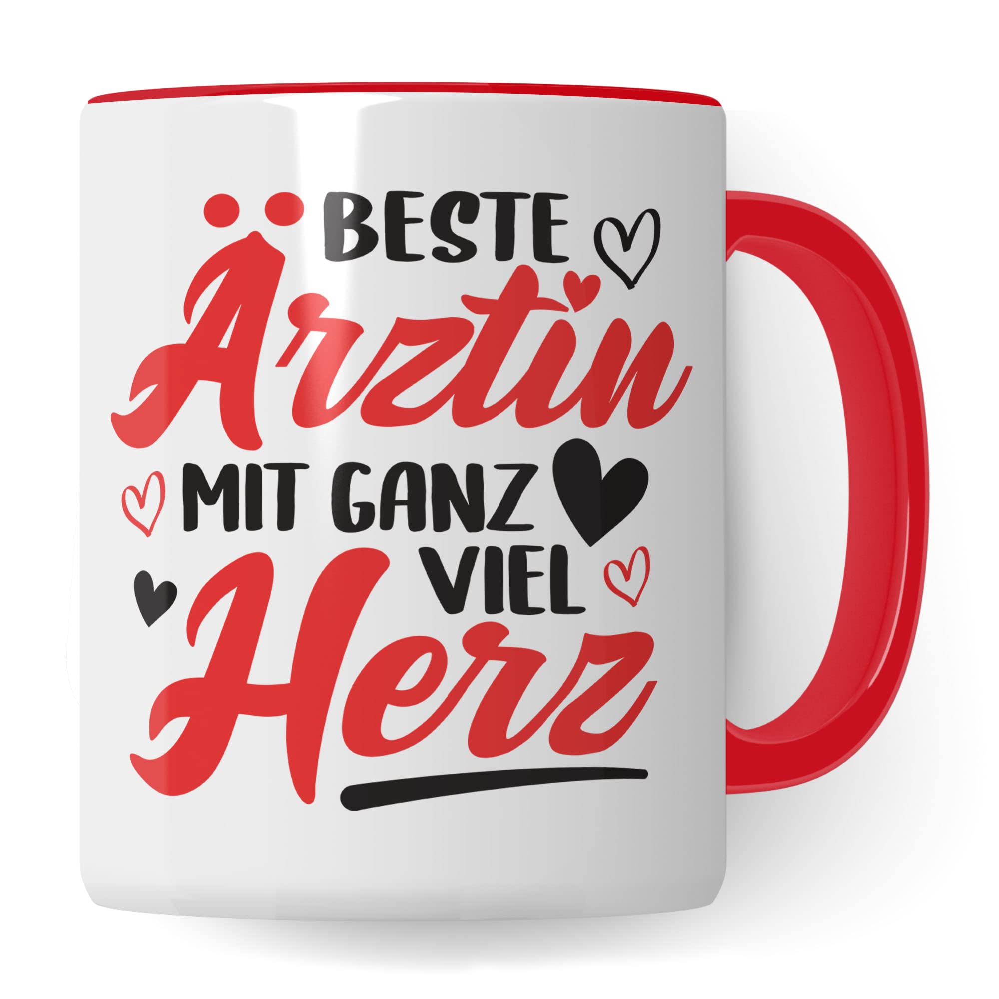 Ärztin Tasse, Beste Ärztin mit ganz viel Herz, Ärztin Geschenk Dankeschön Promotion Tasse schöner Spruch schönes Motiv Kaffeetasse Arzt Beruf, Geschenk für die besten Ärztin