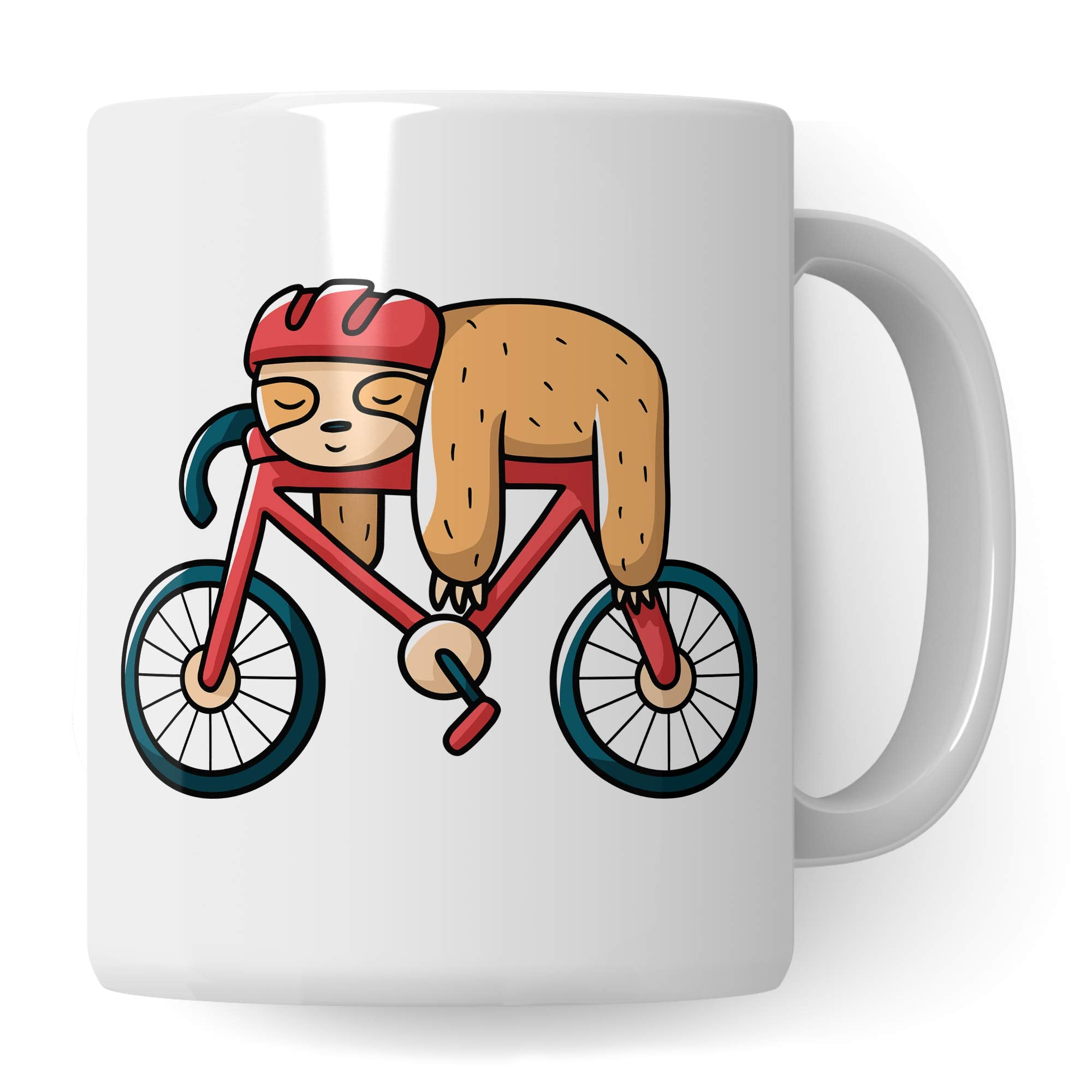 Pagma Druck Fahrrad Tasse Faultier, Geschenk Fahrradfahrer, Fahrräder Becher mit Fahrradmotiv, Rennrad Mountainbike Fahrrad Geschenkideen Radsport Radfahren Radfahrer Kaffeetasse lustig