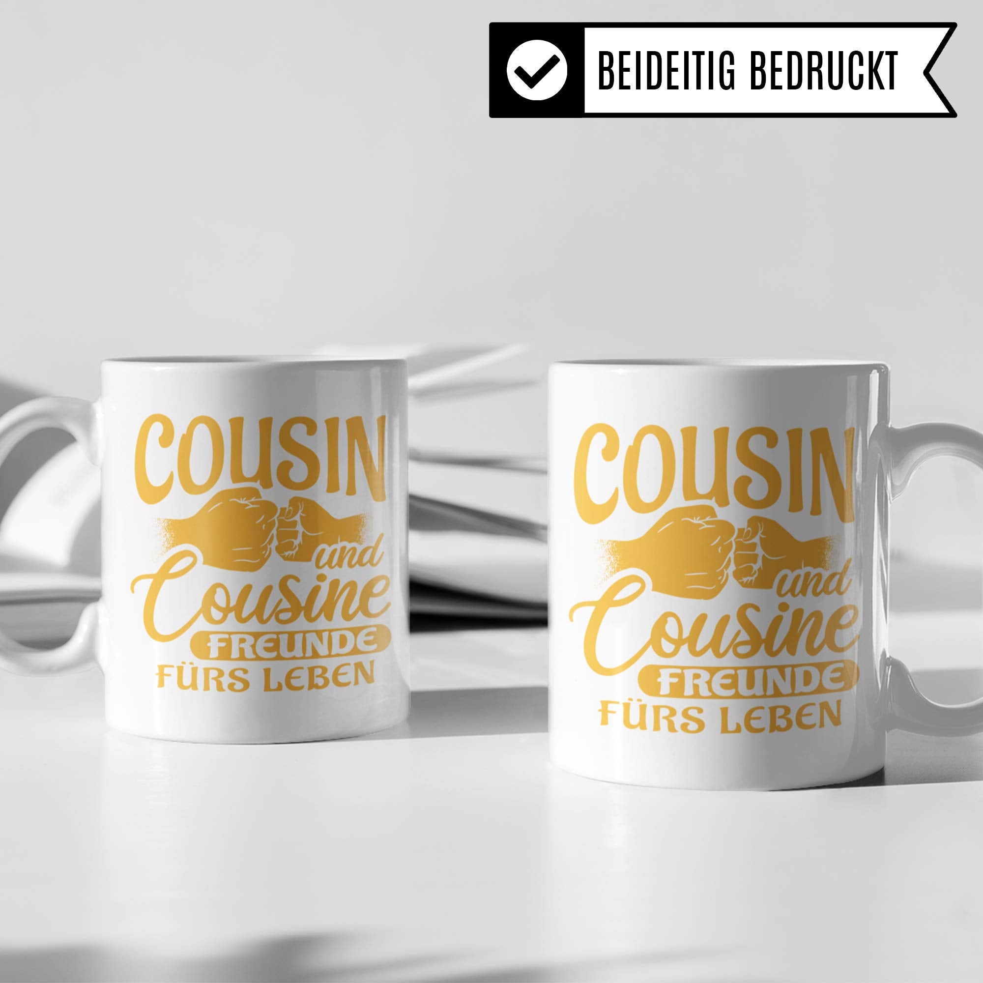 Pagma Druck Cousin & Cousine Tasse, Cousine Geschenkideen Couseng, Kaffeetasse Geschenk Cousine Becher, Kaffeebecher Familie Kusine und Kusin Spruch lustig