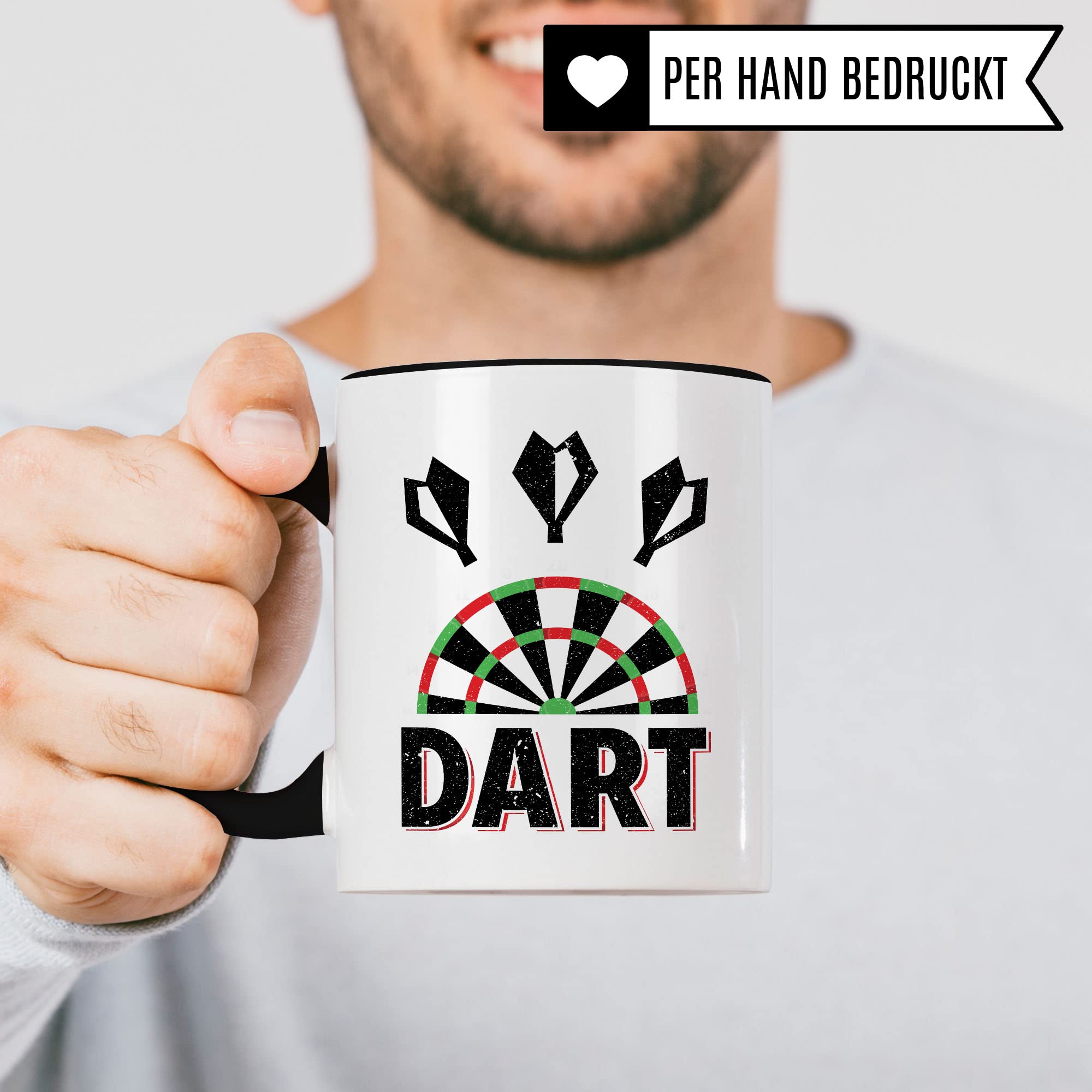 Dart Tasse Geschenkidee Kaffeetasse Humor Witz Geschenk für Dartspieler Kaffeebecher Darts Becher