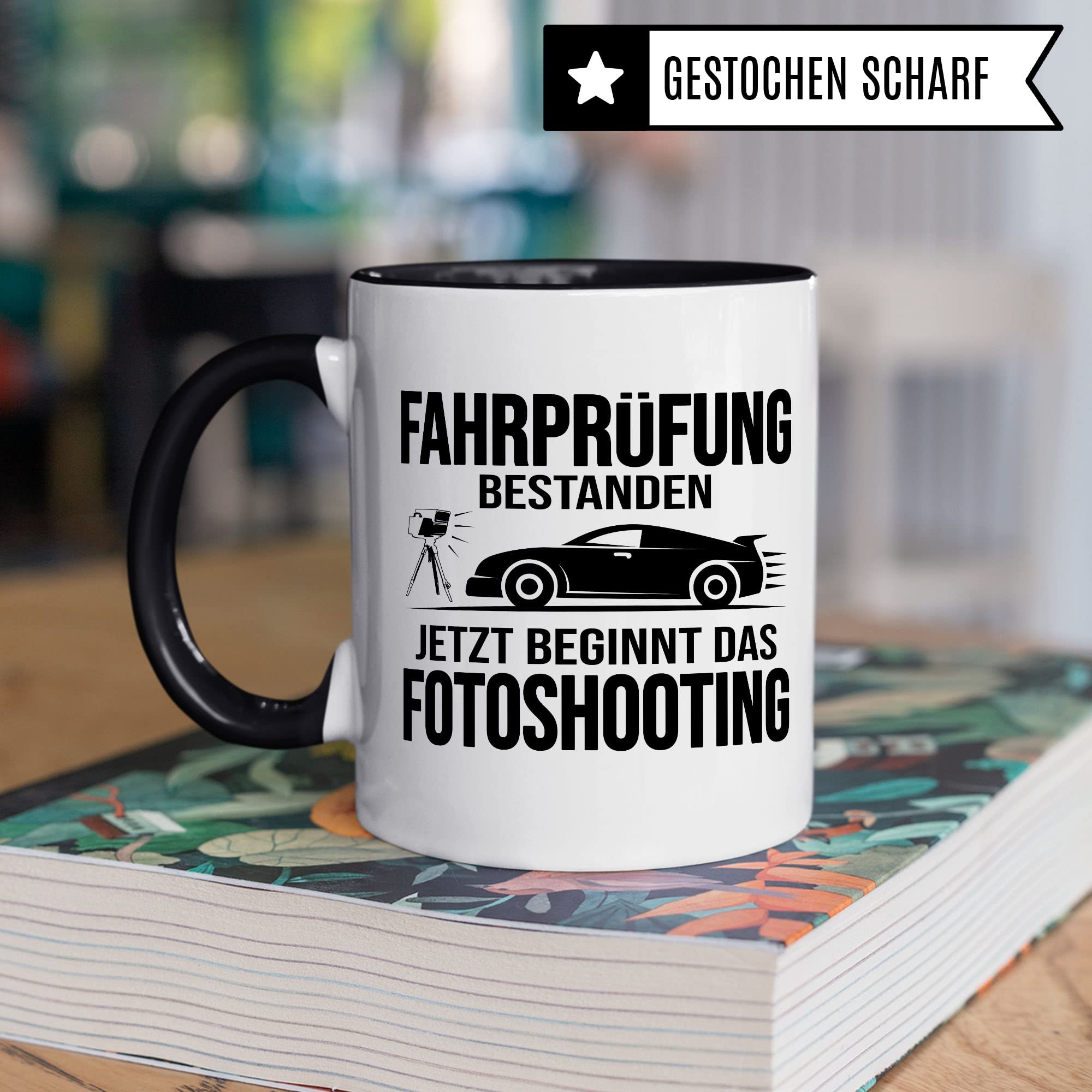 Tasse Führerschein bestanden Geschenk Glückwunsch Führerscheinprüfung Geschenkidee Männer Jungen Deko Kaffeetasse Fahrprüfung lustig Kaffee-Becher