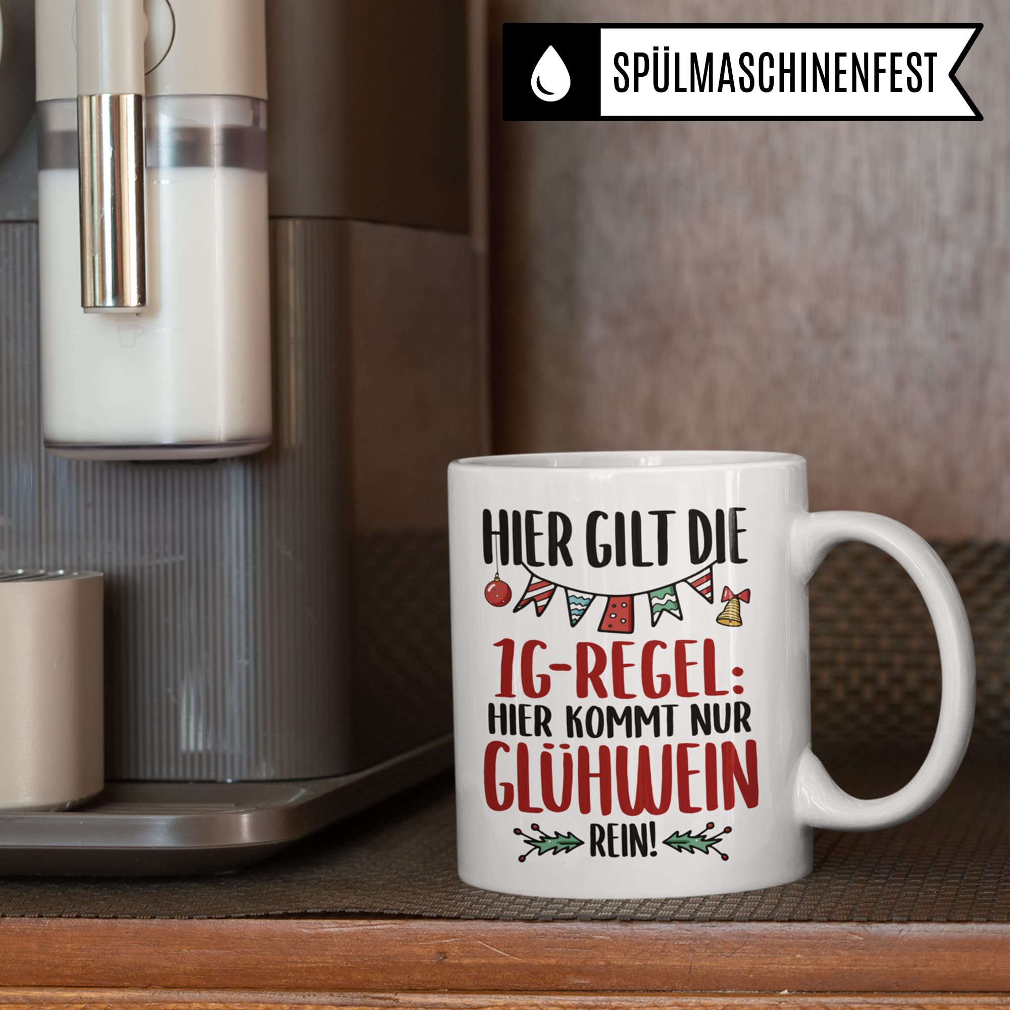 Glühwein Tasse, Geschenk Winter, Weihnachtszeit & Advent Glühweintassen lustig Keramik, Geschenkidee Glühweinbecher mit Weihnachtsmotiv Punsch Becher