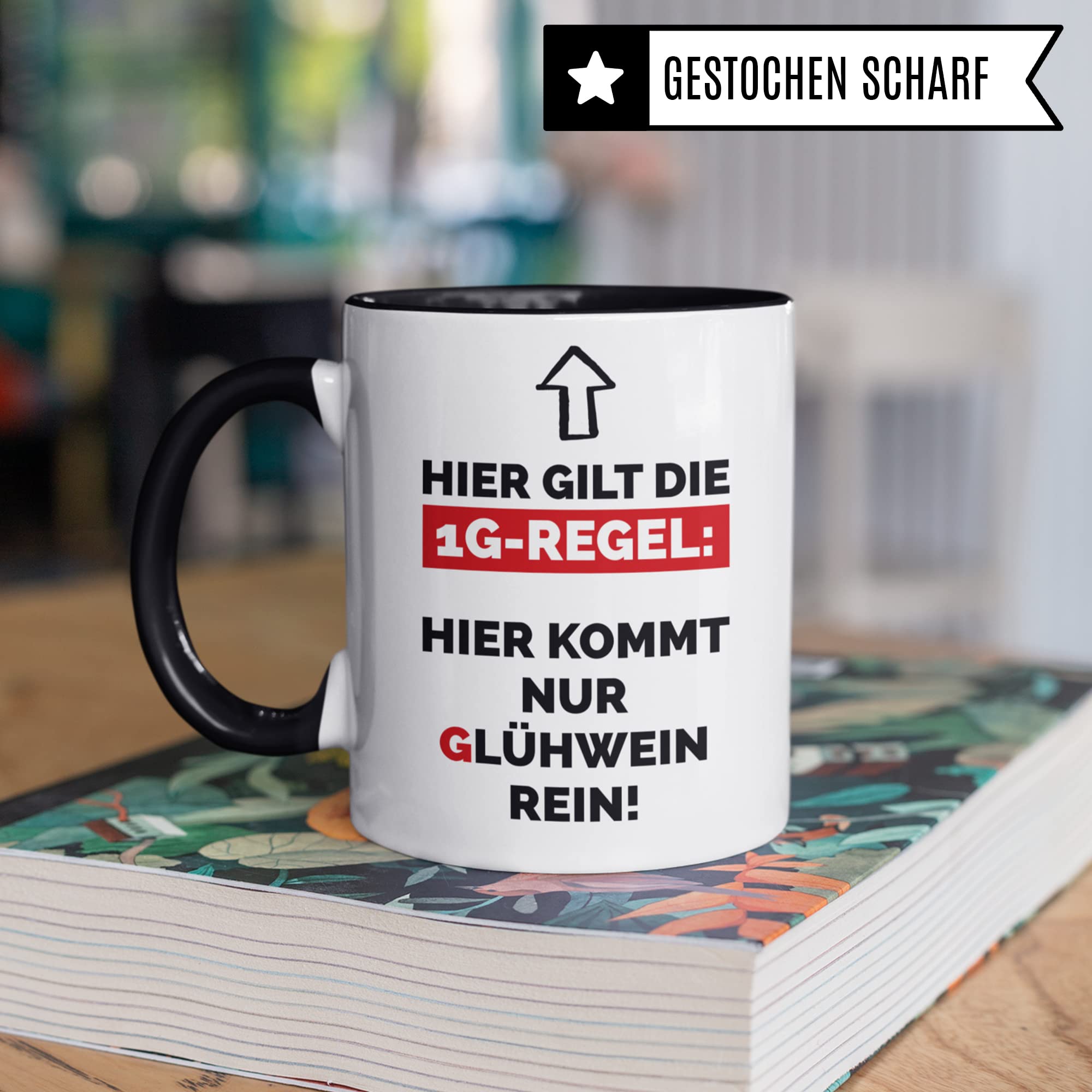 Glühwein Tasse für Weihnachten, Geschenk für die Weihnachtszeit & Advent Glühweintassen lustig Keramik, Geschenkidee Glühweinbecher mit Weihnachtsmotiv Adventsmarkt Punsch Becher