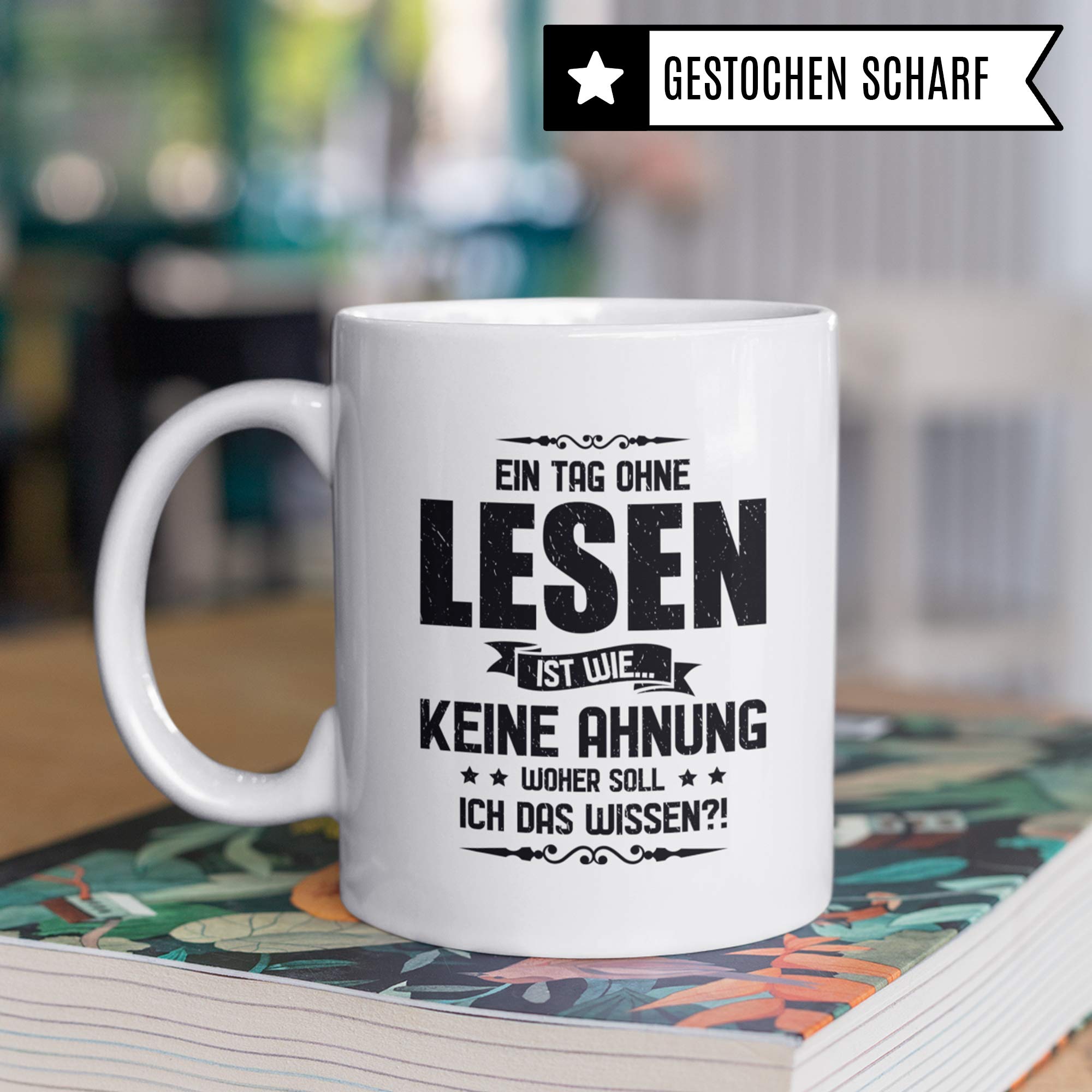 Pagma Druck Lesen Tasse lustig, Geschenke für Leseratten, Bücher Hobby Bücherwurm Becher, Buch Geschenkidee Leser Leserin Kaffeebecher, Literatur Buchliebhaber Kaffeetasse