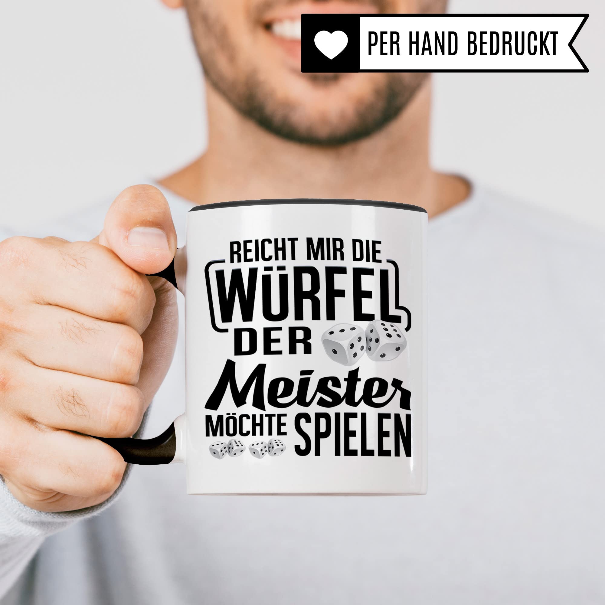 Würfel Tasse - Brettspiel RPG Rollenspiel lustiger Spruch - Kaffeetasse Fantasy Pen & Paper Tabletop D20 Motiv - Spieleabend Dungeon Kaffee-Becher