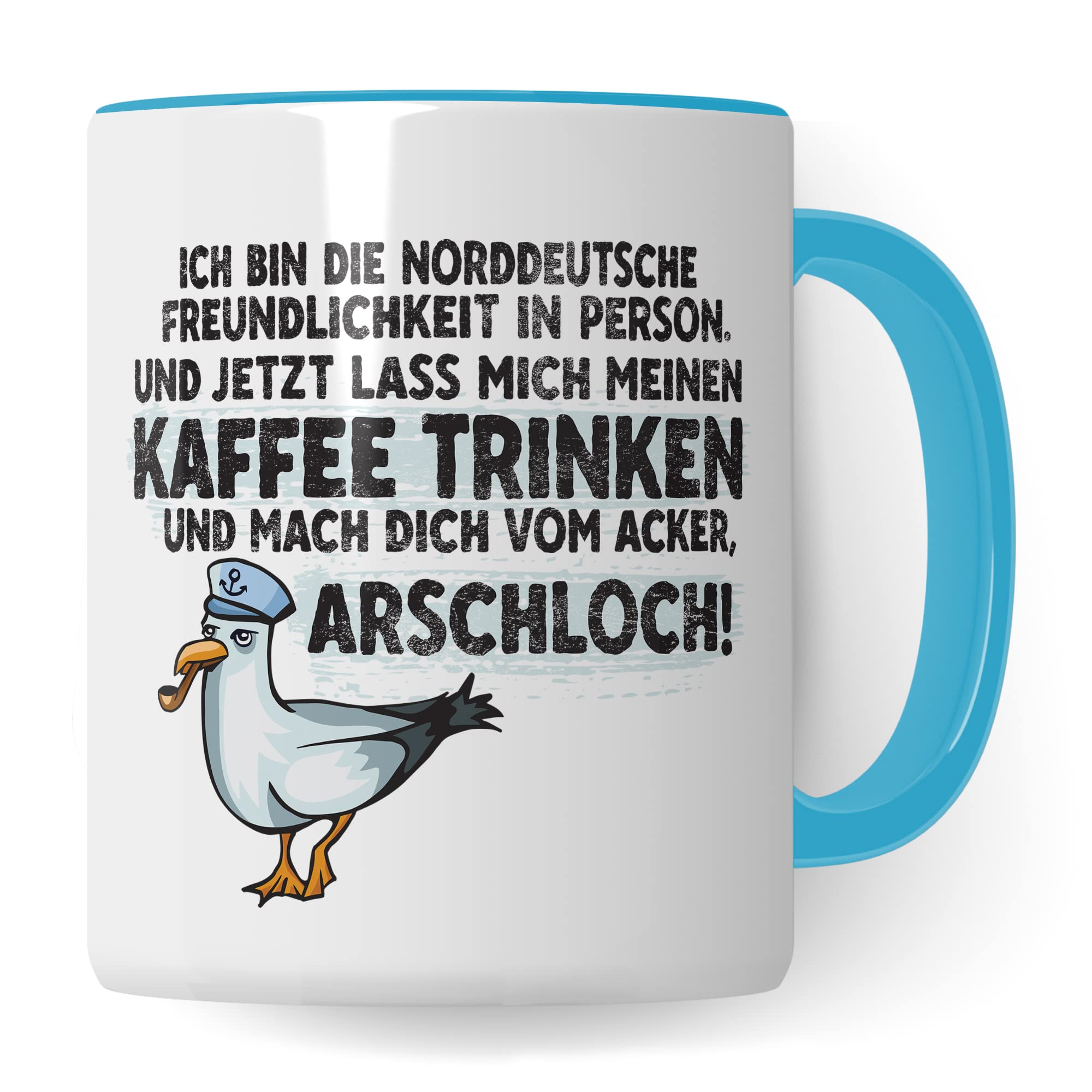 Moin Tasse Kaffee-Tasse Geschenkidee für Norddeutsche Norddeutschland Meer Nordsee Ostsee Kaffeebecher