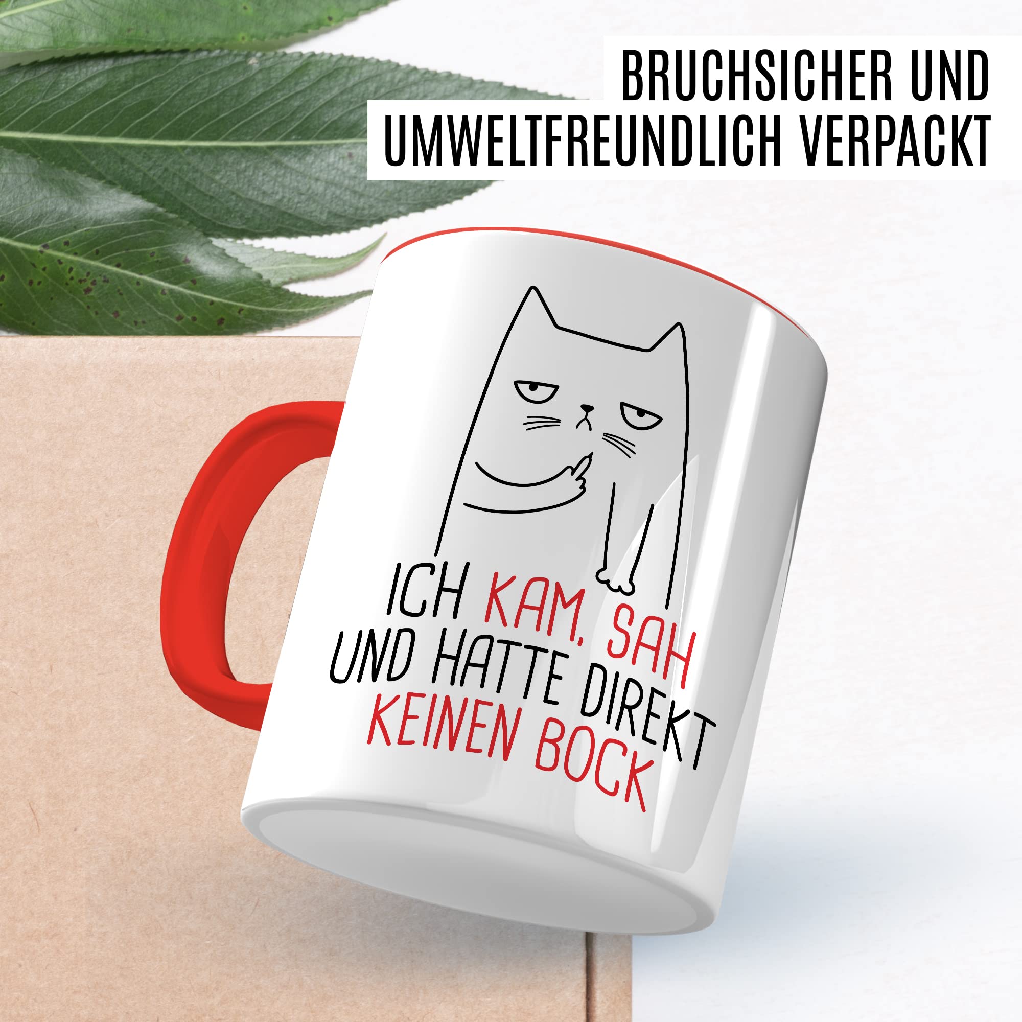 Tasse Humor Geschenk, Ich kam sah und hatte direkt kein Bock Geschenkidee Kaffee-Becher Kaffeetasse Tasse mit Spruch lustig Witztasse Teetasse Humorvoll