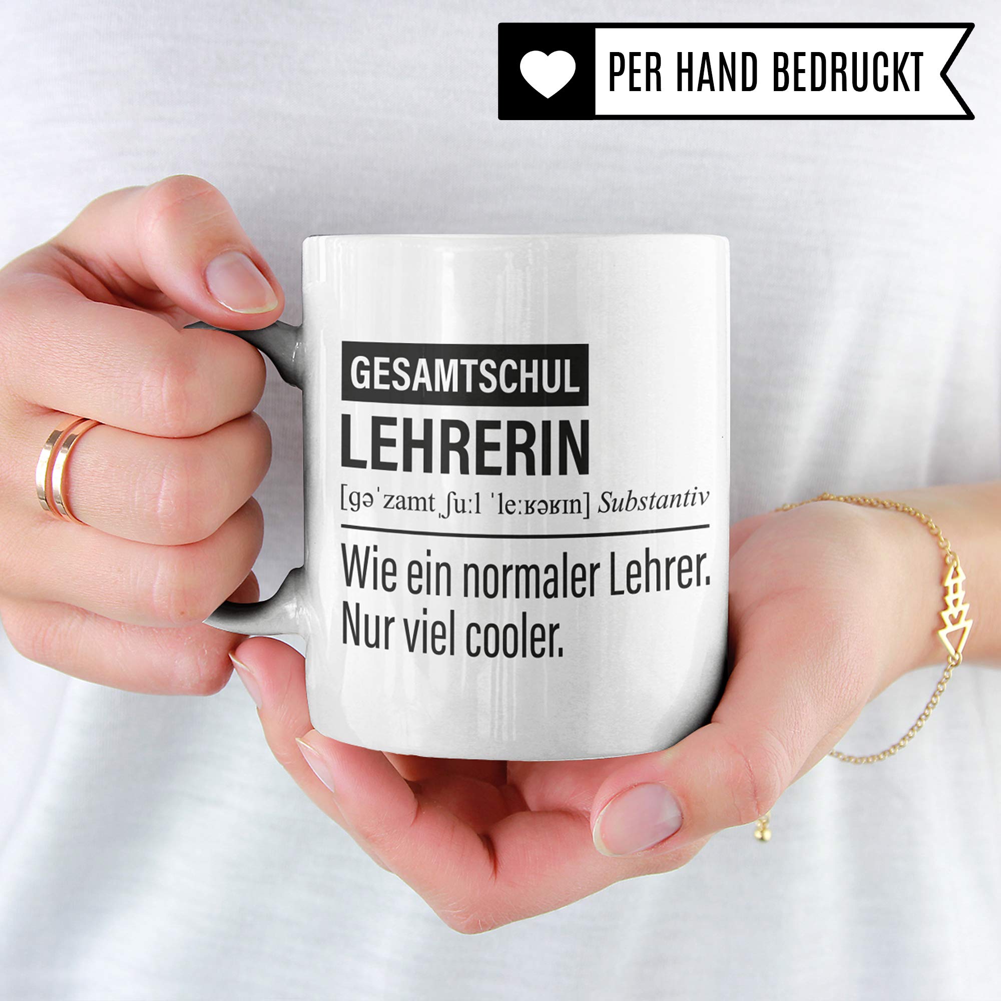 Gesamtschullehrerin Tasse, Geschenk für Gesamtschule Lehrerin, Kaffeetasse Geschenkidee Lehrerin lustig, Kaffeebecher Lehramt Gesamtschulen Unterricht Witz