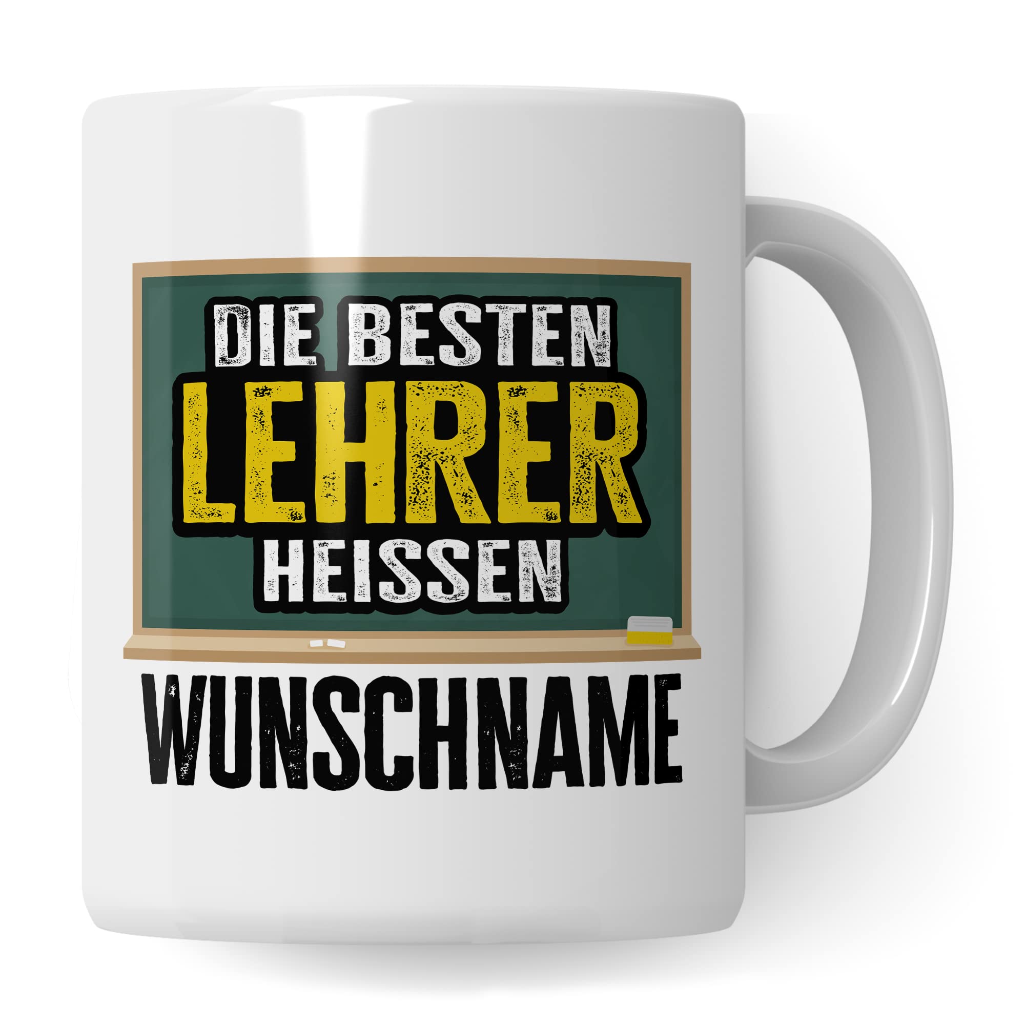 Bester Lehrer Tasse mit Spruch Geschenk Kaffee-Tasse personalisiert mit Namen Kaffee-Becher Lehrer lustig Geschenkidee Lehrerin personalisierbar Abschied Abschiedsgeschenk