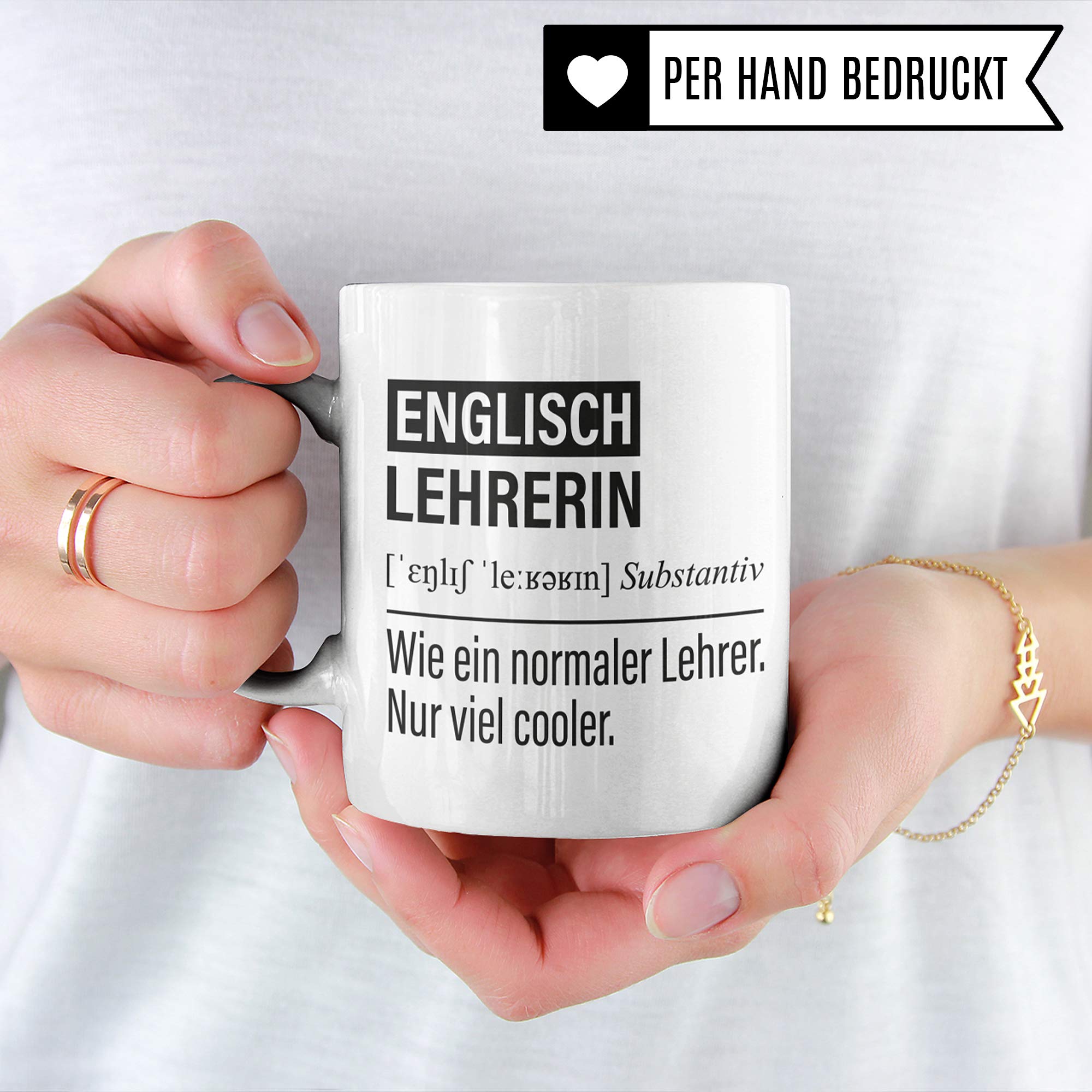 Englisch Lehrerin Tasse, Geschenk für Englischlehrerin, Kaffeetasse Geschenkidee Lehrerin, Kaffeebecher Lehramt Schule Englisch Unterricht Witz