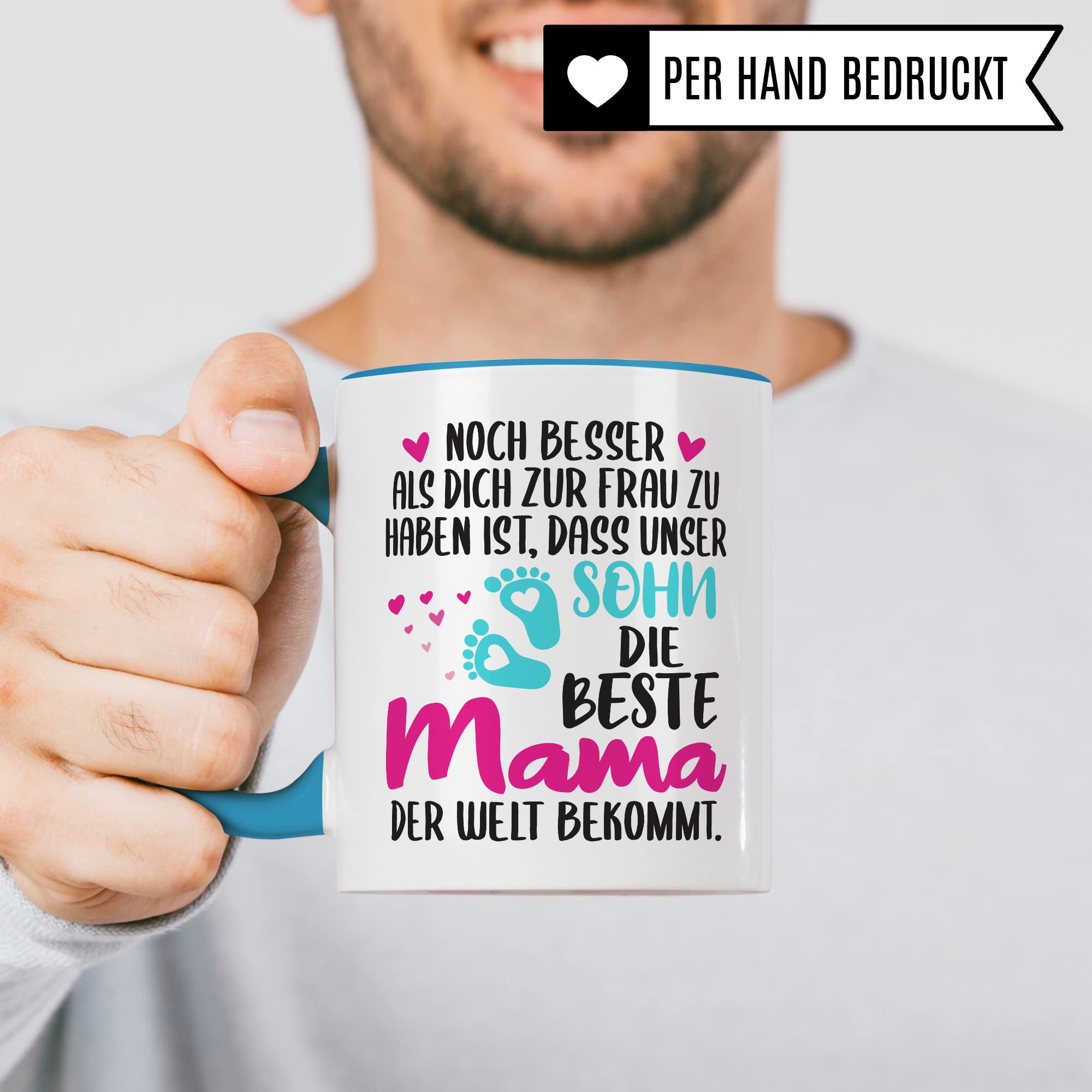 Schwangerschaft Tasse, Noch besser als dich zur Frau zu haben ist, dass unser Sohn die beste Mama der Welt bekommt, Geschenk Schwangere, Geschenkidee werdende Mutter Freundin, Mama 2023 Geschenk