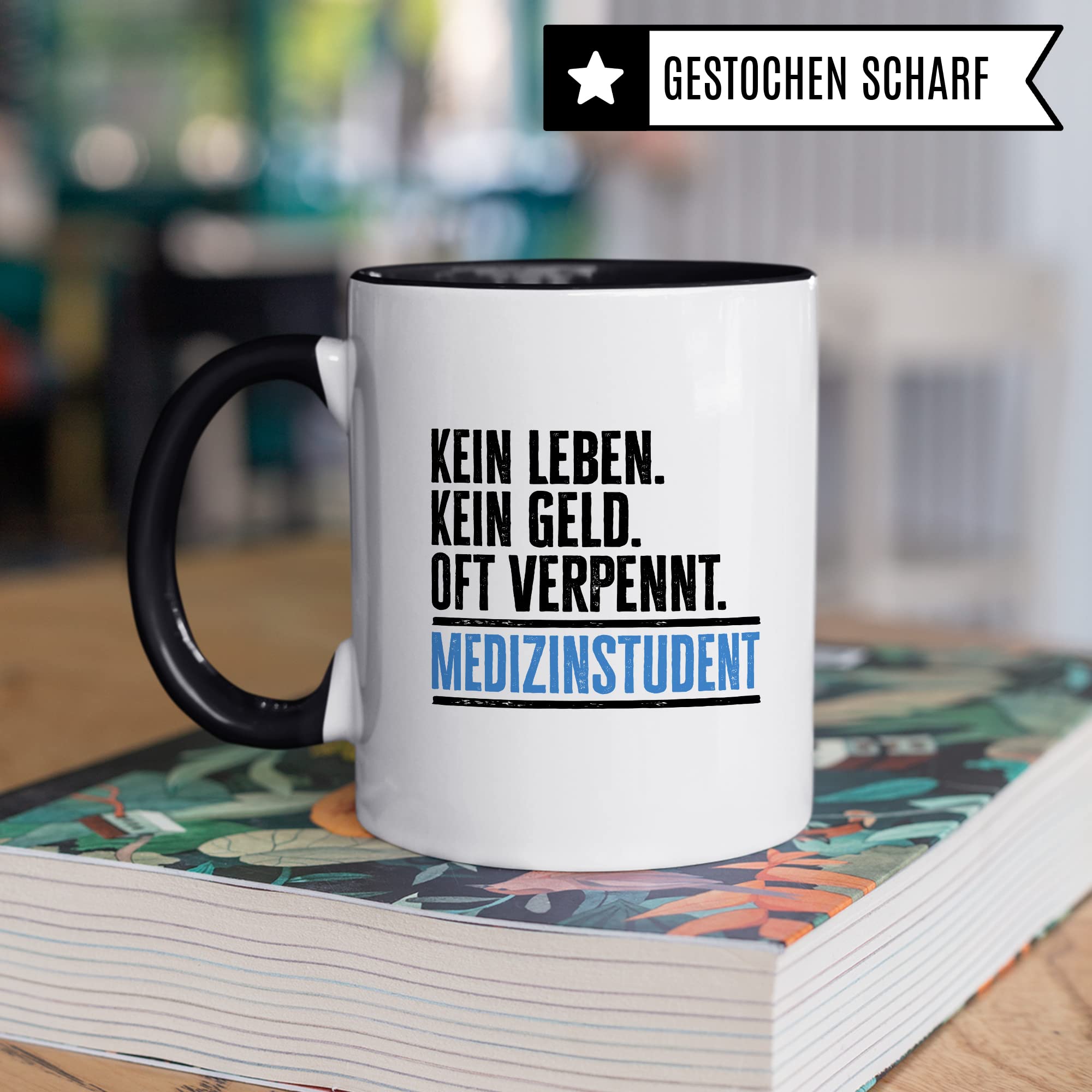 Studenten Tasse lustig Student Kaffeetasse Witz Studentin Kaffee-Becher Studium Humor Studieren Geschenk Studienbeginn Geschenkidee Erstsemester Kein Geld Oft verpennt