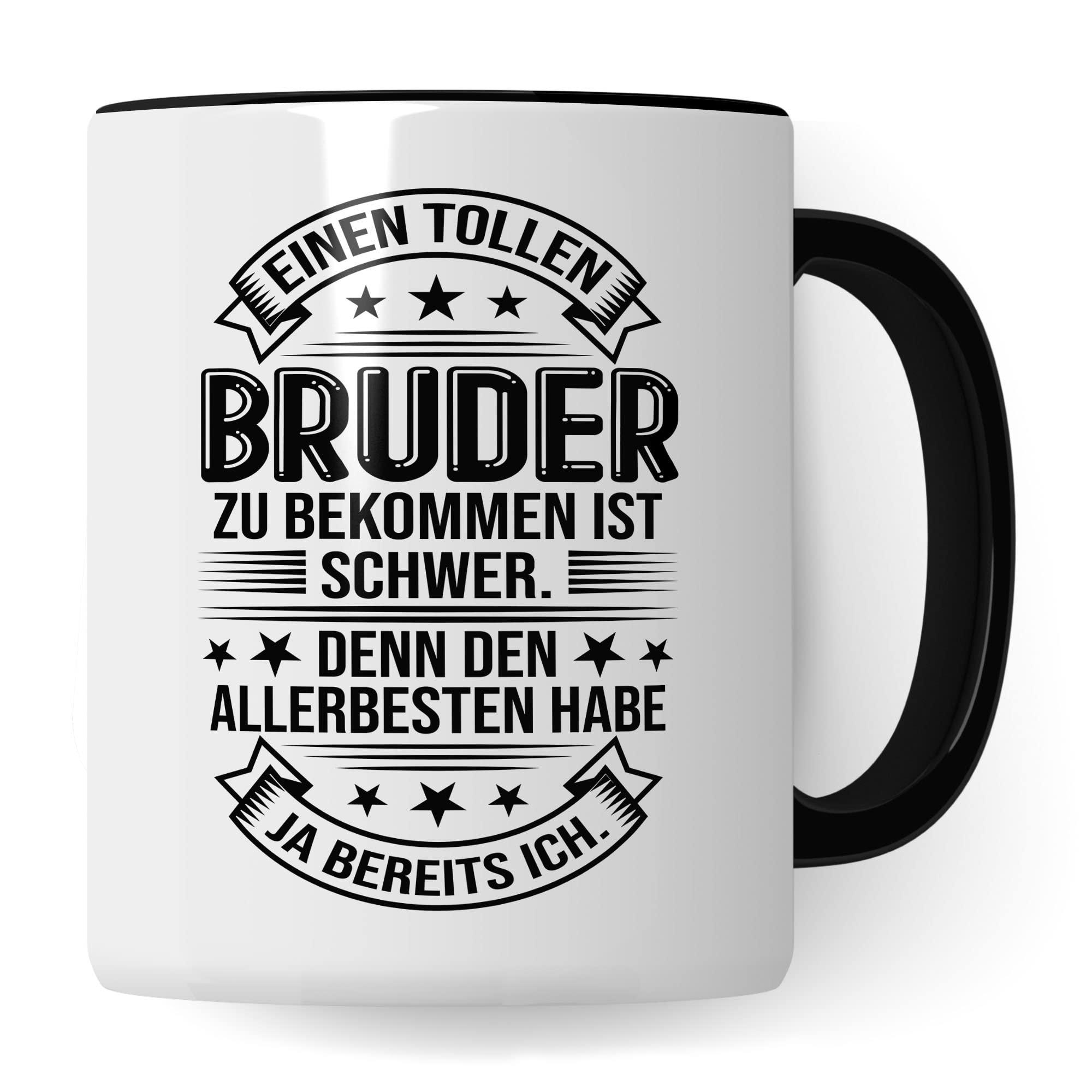 Toller Bruder Tasse Geschwister Kaffeetasse Brüder Geschenk Bruderherz Kaffee-Becher Schwester Geschenkidee Berster Bruder Motiv Geschwisterliebe