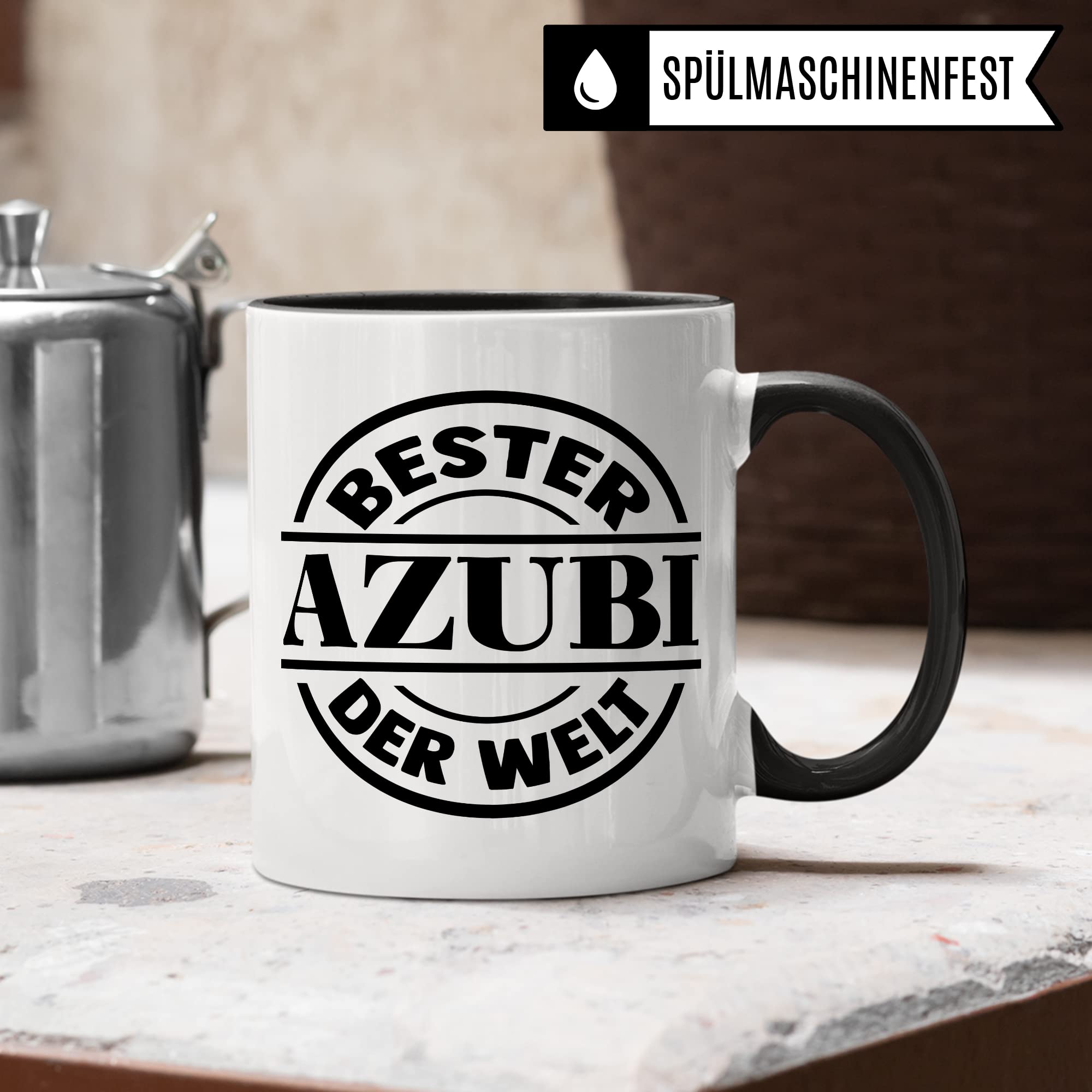 Azubi Tasse, Bester Azubi der Welt Spruch Kaffeetassen Ausbildung Kaffee-Becher Lehrling Ausbildung Becher Geschenkidee Azubine-Geschenk Auszubildende Tasse mit Spruch lustig