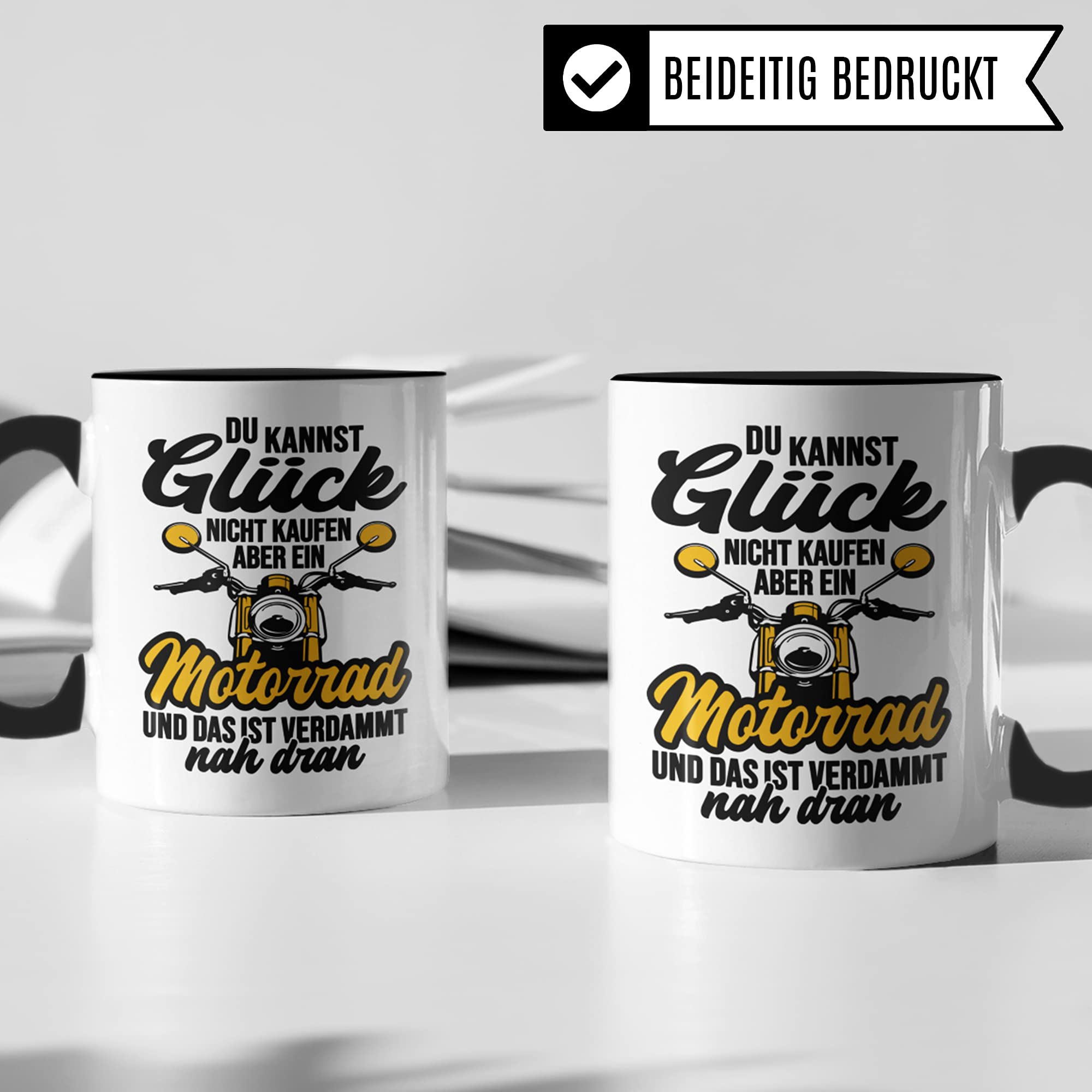 Motorrad Tasse Männer - Geschenke für Motorradfahrer - Du kannst Glück nicht kaufen aber ein Motorrad Becher - Kaffeetasse Sprüche Biker Herren - Kaffeebecher Bike Geschenkidee